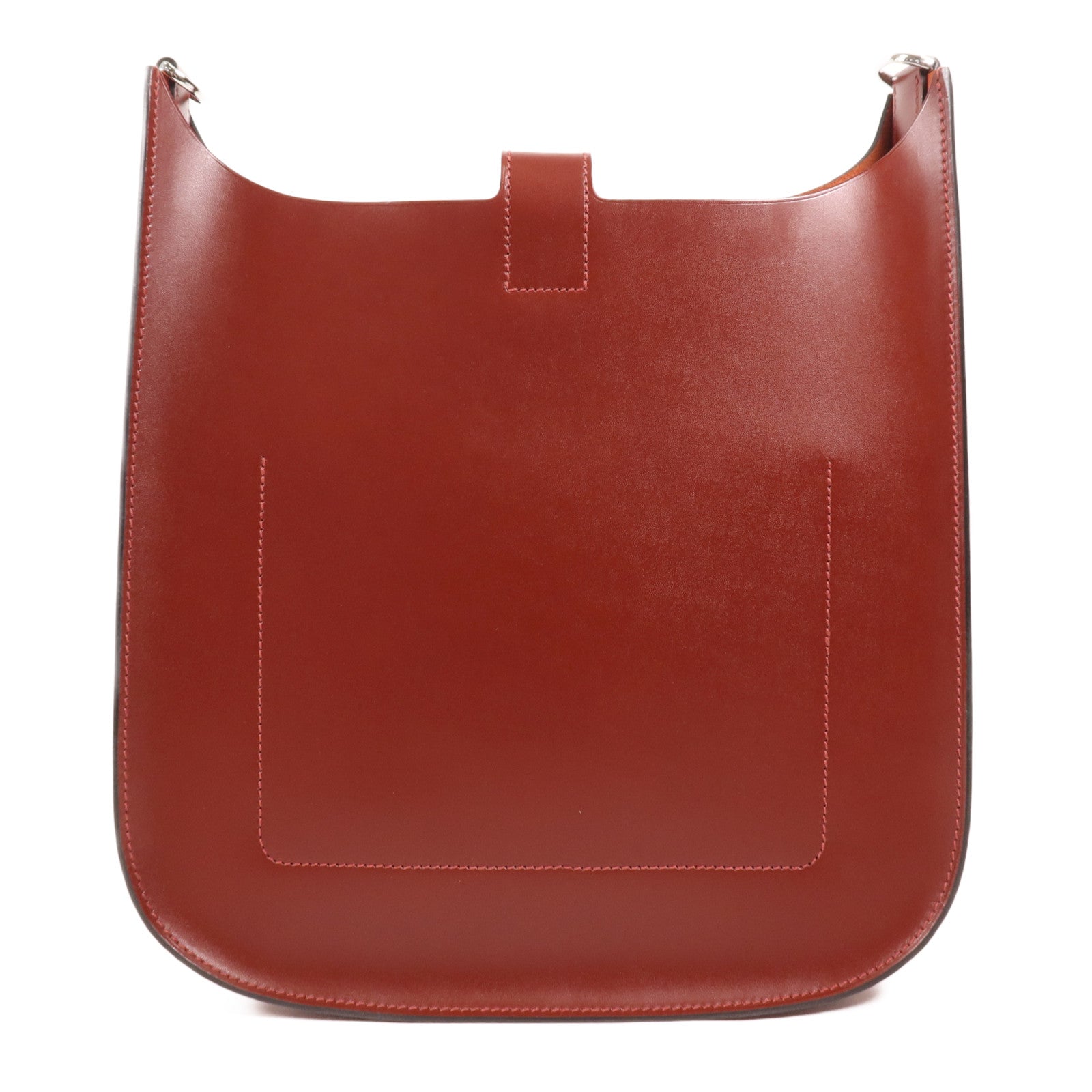 HERMES Vache Hunter皮革Evelyne Sellier 29銀扣肩背袋Rouge H