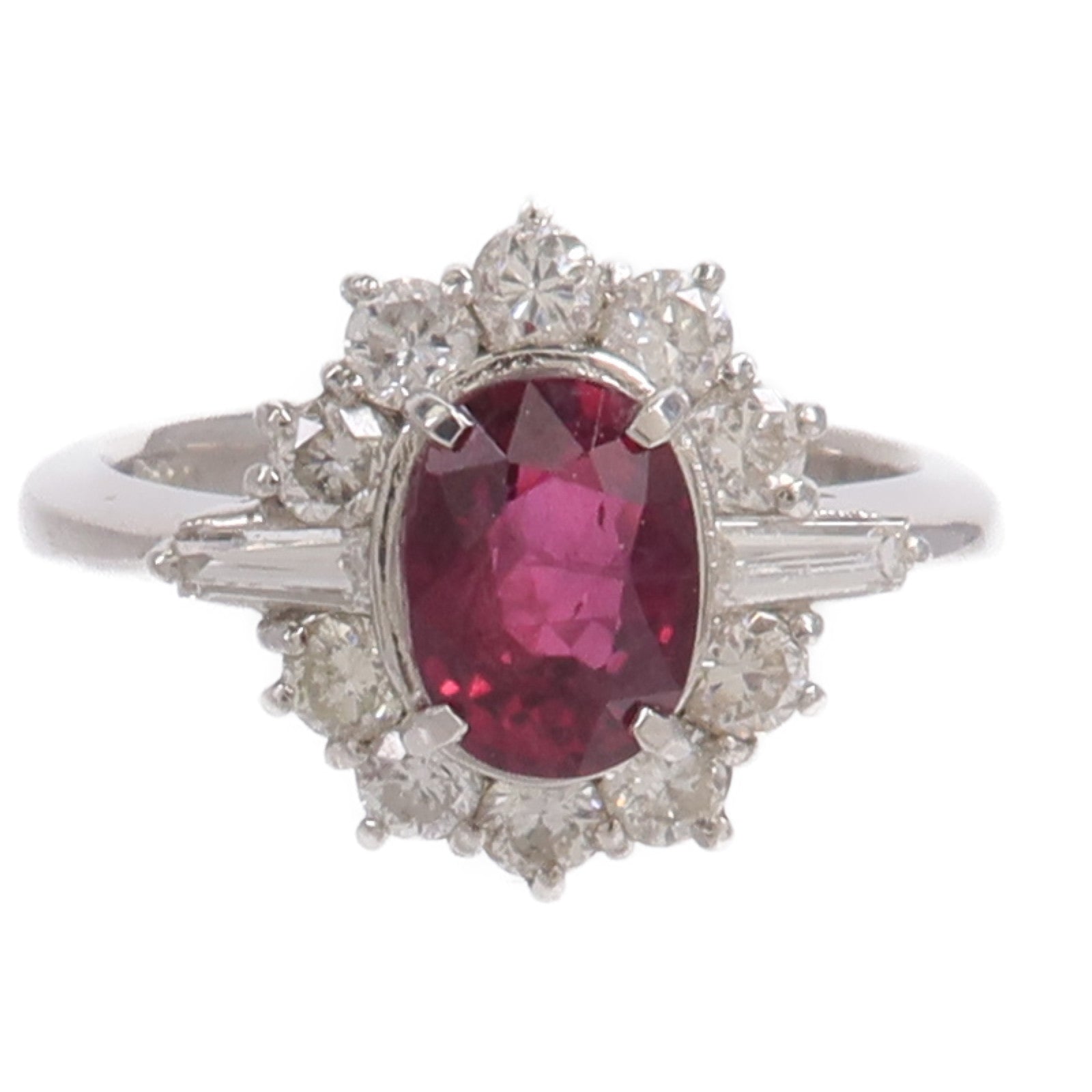 JEWELRY PT900鉑金Ruby Diamond Ring紅寶石/鑽石戒指