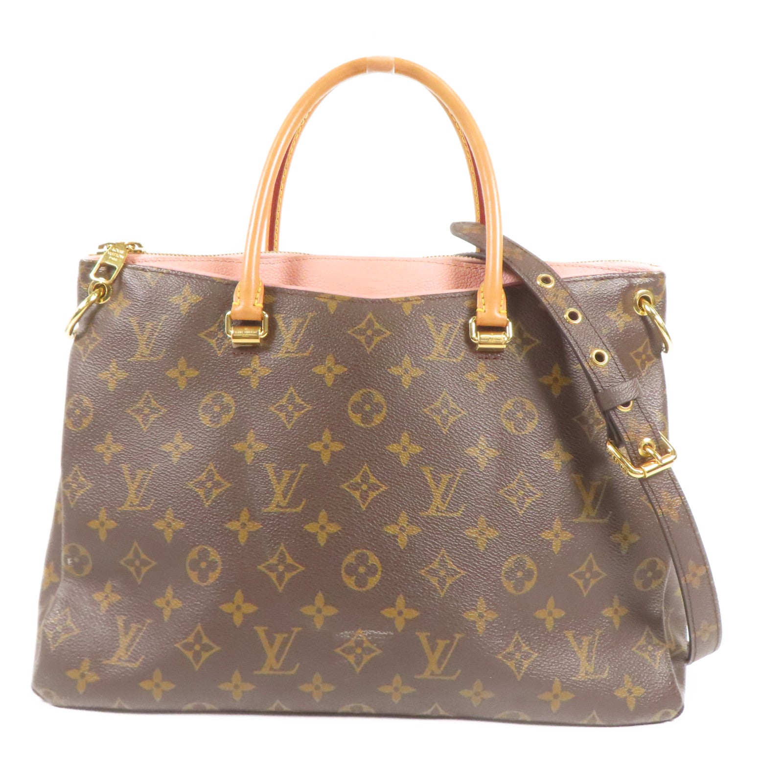 LOUIS VUITTON LV GHW Pallas MM 2way Shoulder Bag M43400 Monogram Brown/Pink