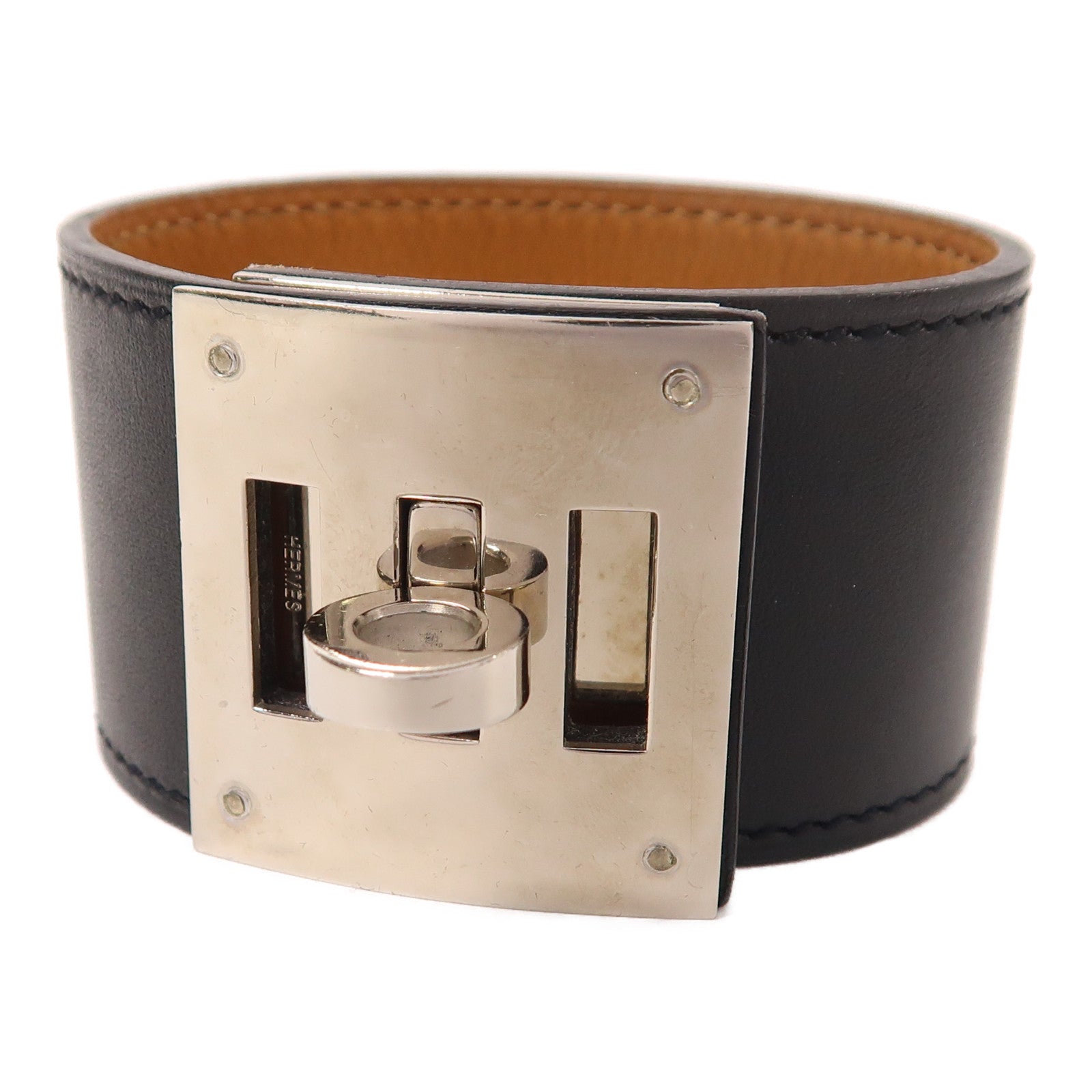 HERMES 金屬/Swift皮革Kelly Dog手鐲