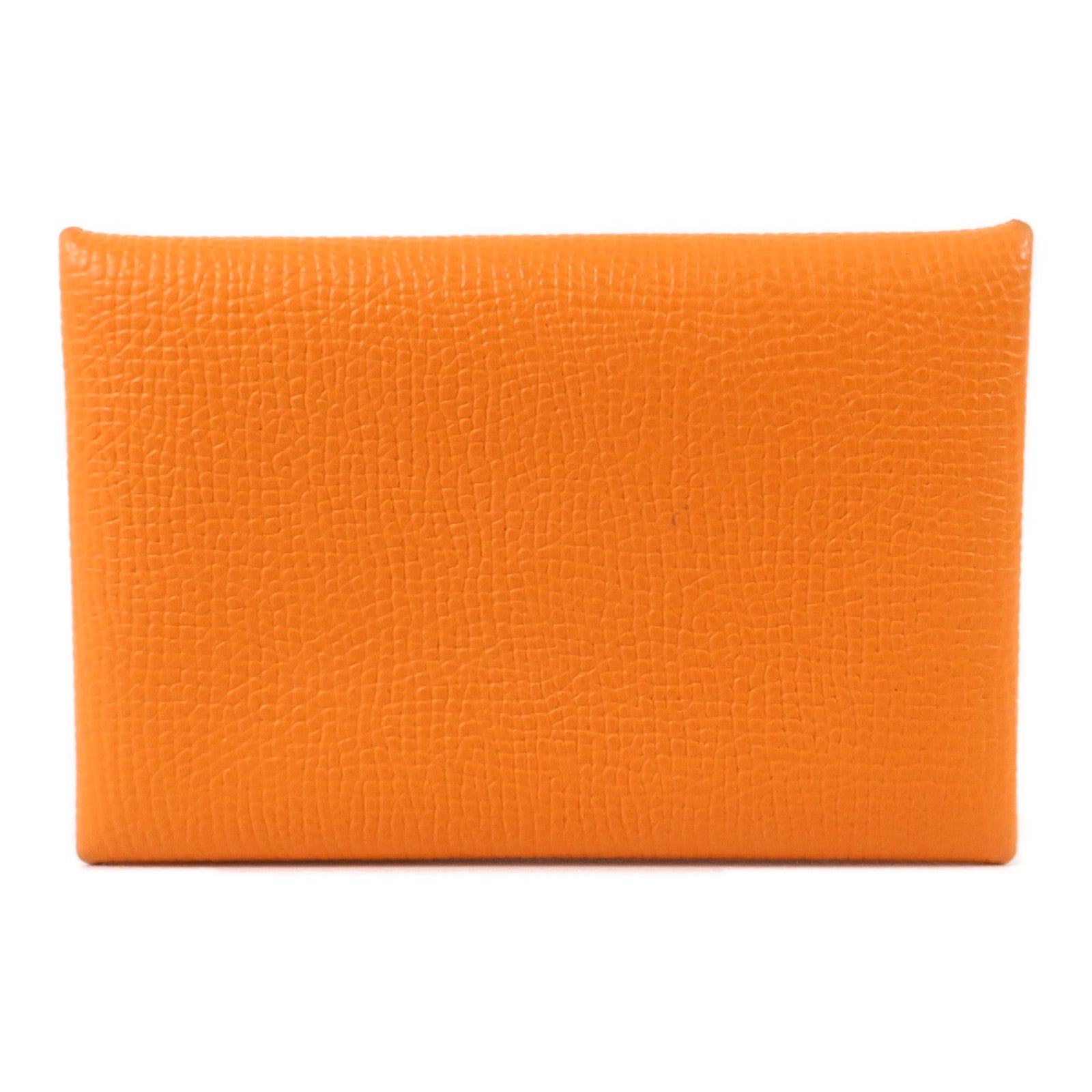 HERMES Epsom皮革Calvi Card Holder卡片套Orange/Lime