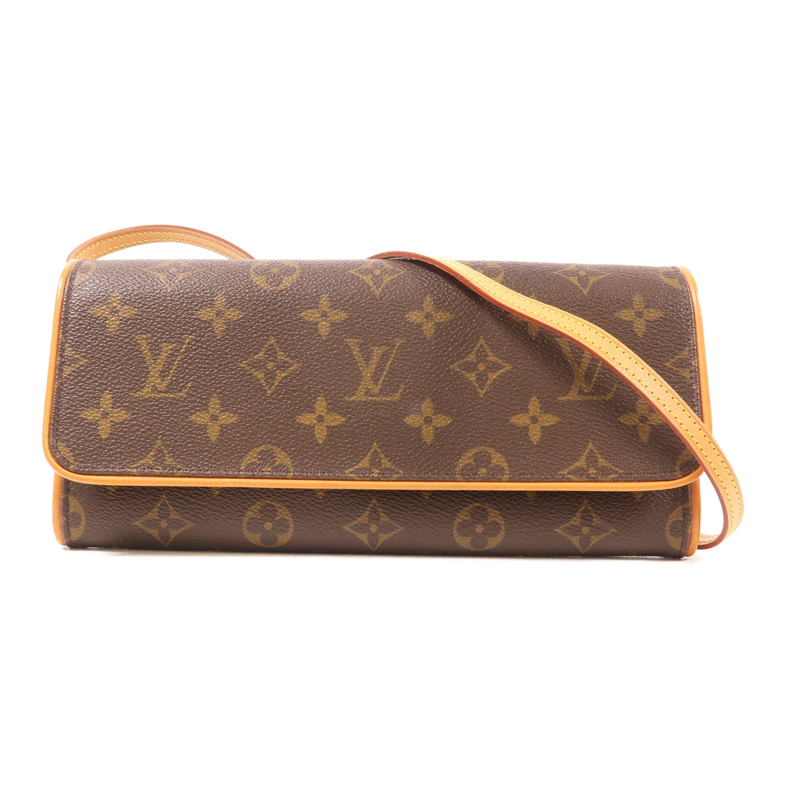 LOUIS VUITTON LV GHW Pochette Twin GM Shoulder Bag M51852 Monogram Brown
