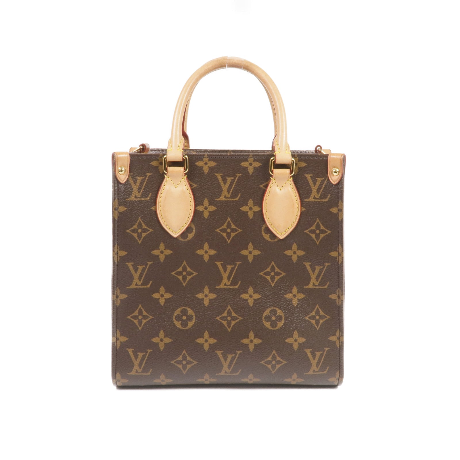 LOUIS VUITTON Monogram Sac Plat BB金扣手挽肩背兩用袋