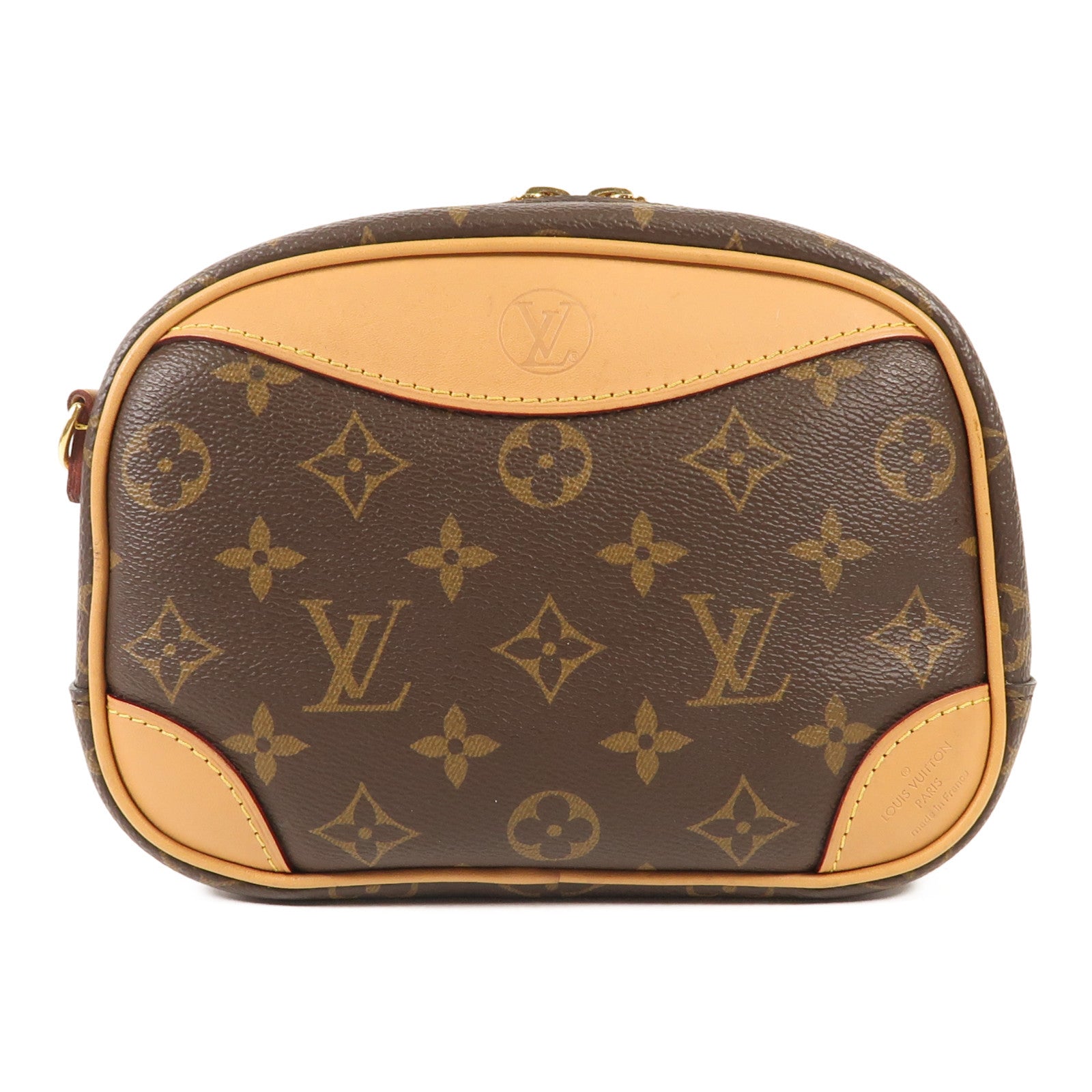 LOUIS VUITTON Monogram Deauville Mini金扣肩背袋棕色