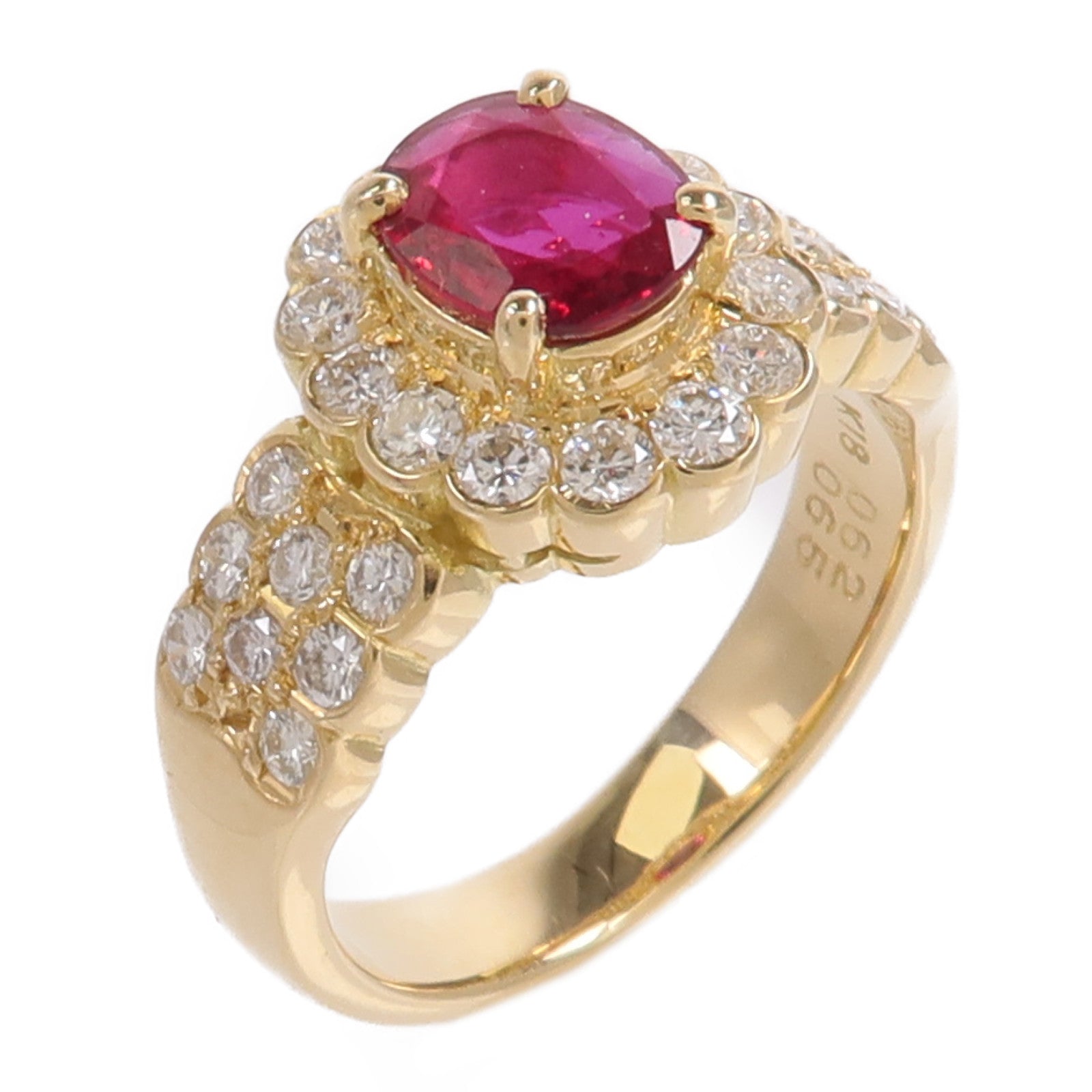 JEWELRY 18K黃金Ruby Diamond Ring紅寶石/鑽石戒指