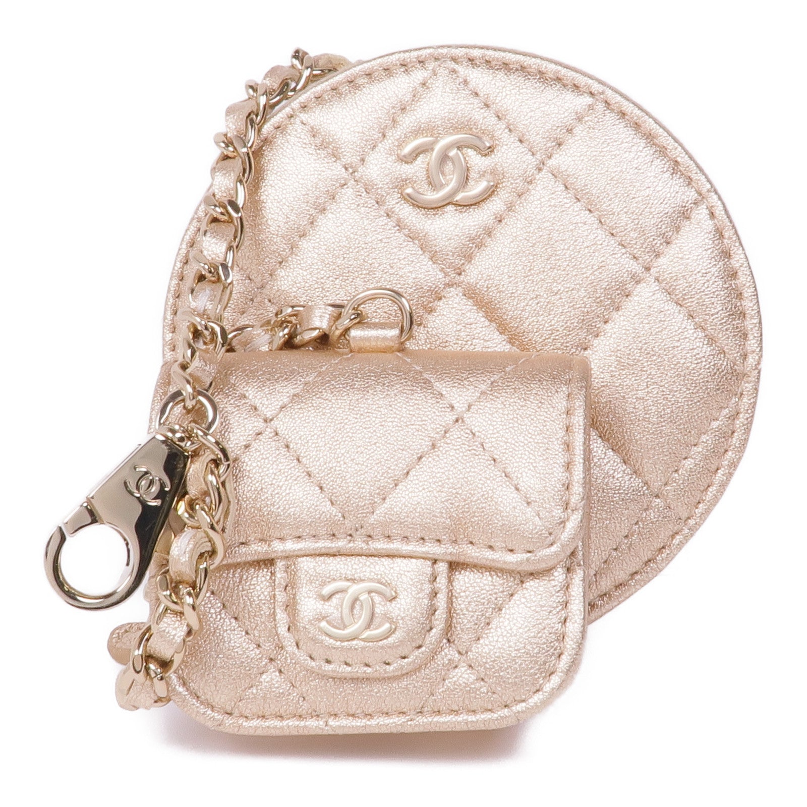 CHANEL 【激減優惠】羊皮皮革Coin Case金扣零錢包
