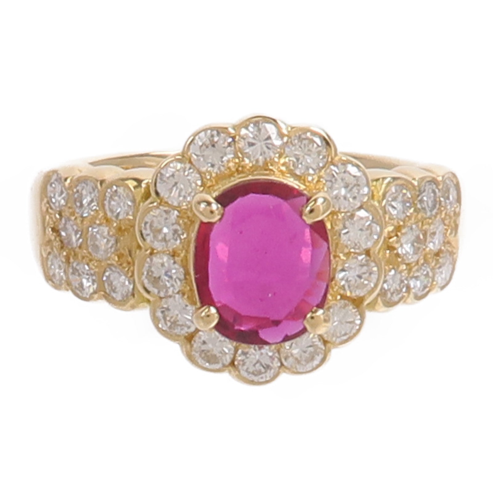JEWELRY 18K黃金Ruby Diamond Ring紅寶石/鑽石戒指