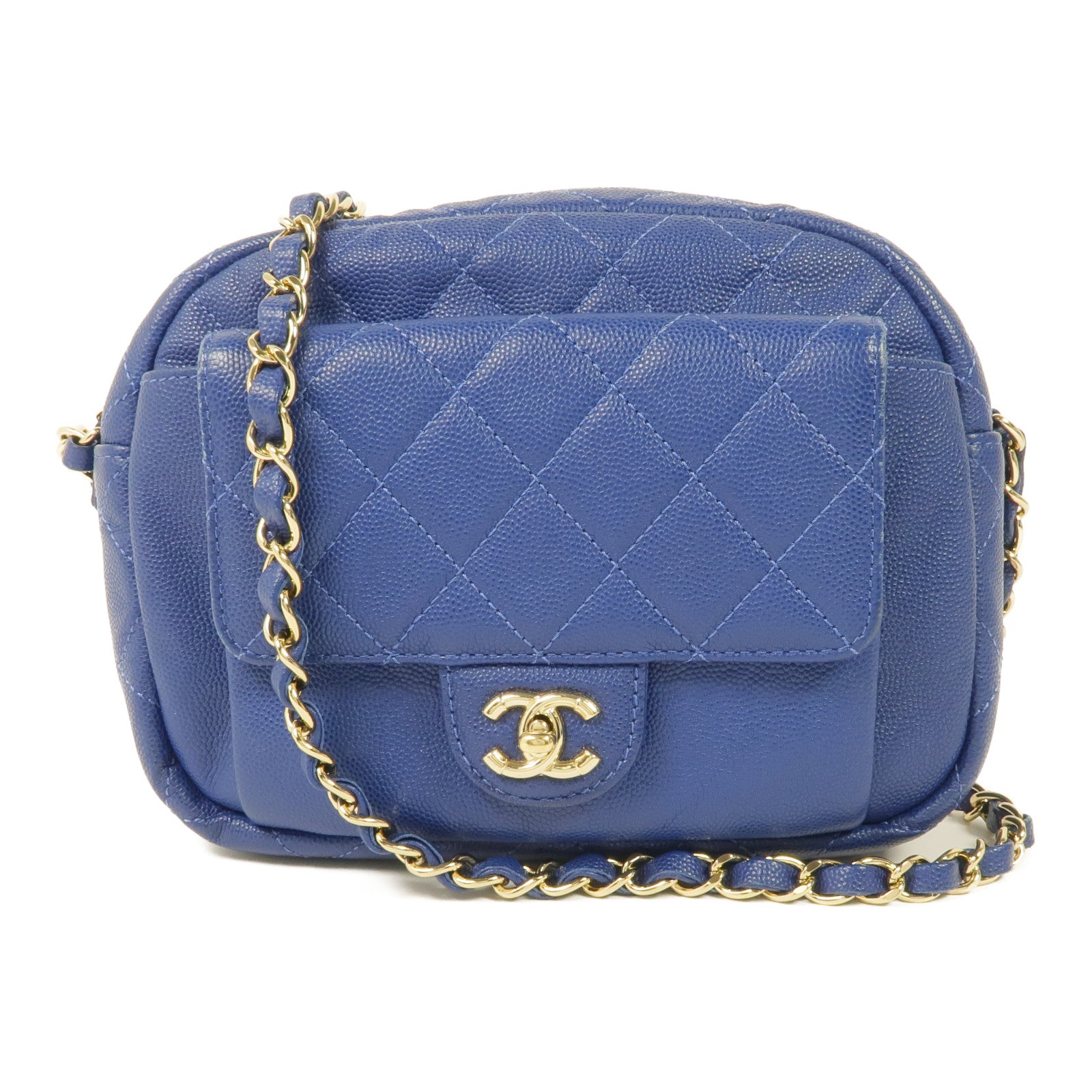 CHANEL 【激減優惠】牛皮皮革Chain Shoulder Bag金扣鏈帶肩背袋