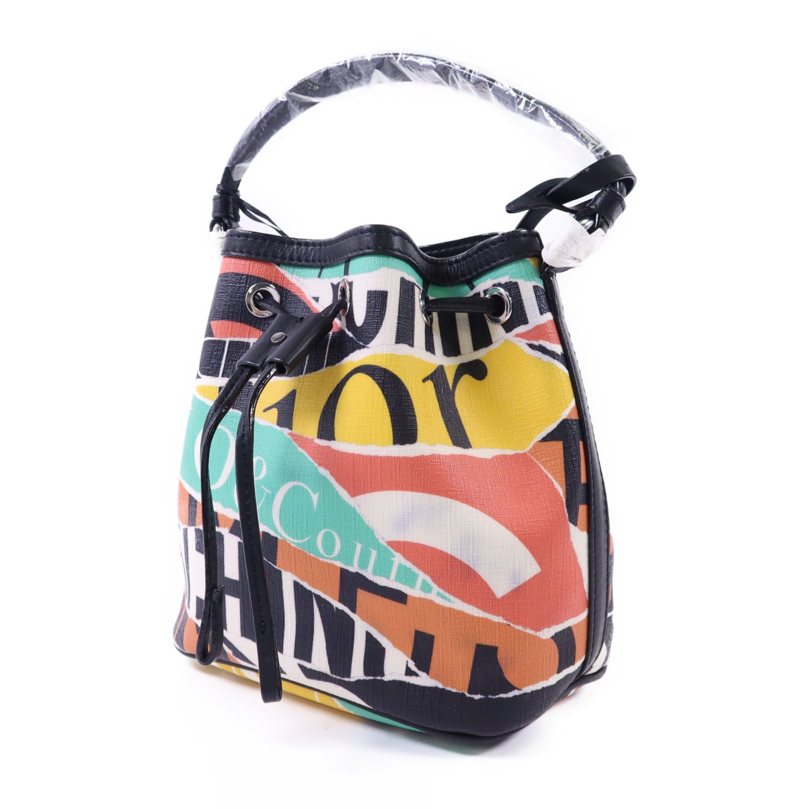 MOSCHINO 塗層帆布Handbag銀扣肩背袋