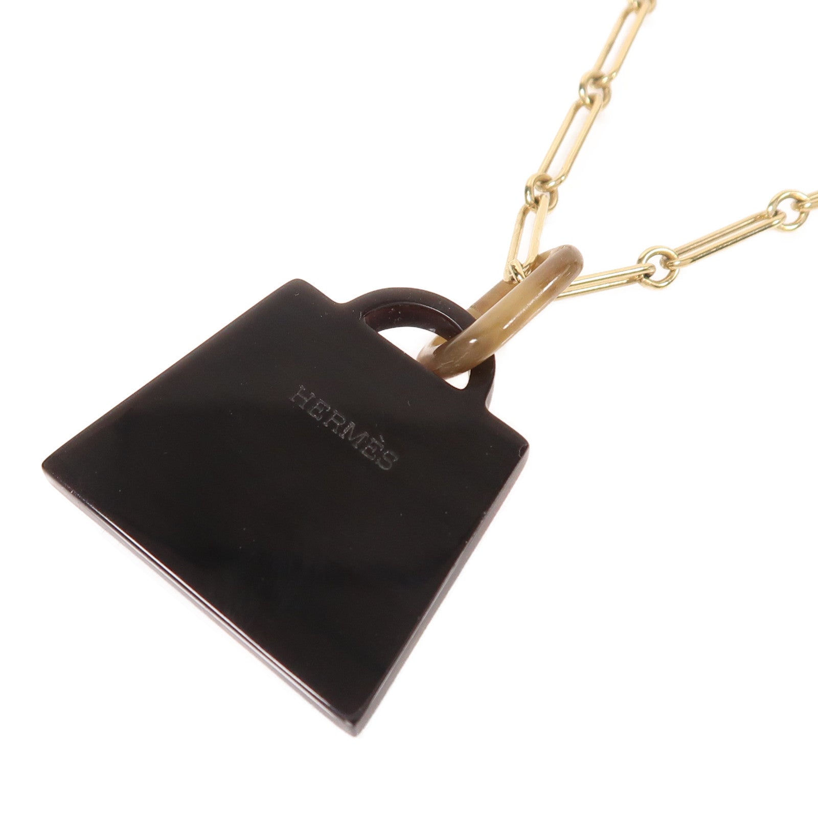 HERMES 金屬/水牛角Fusion Amulette項鍊