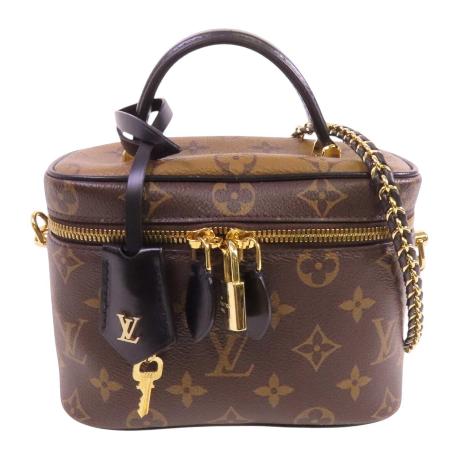 LOUIS VUITTON Monogram Reverse Vanity PM金扣手挽肩背兩用袋