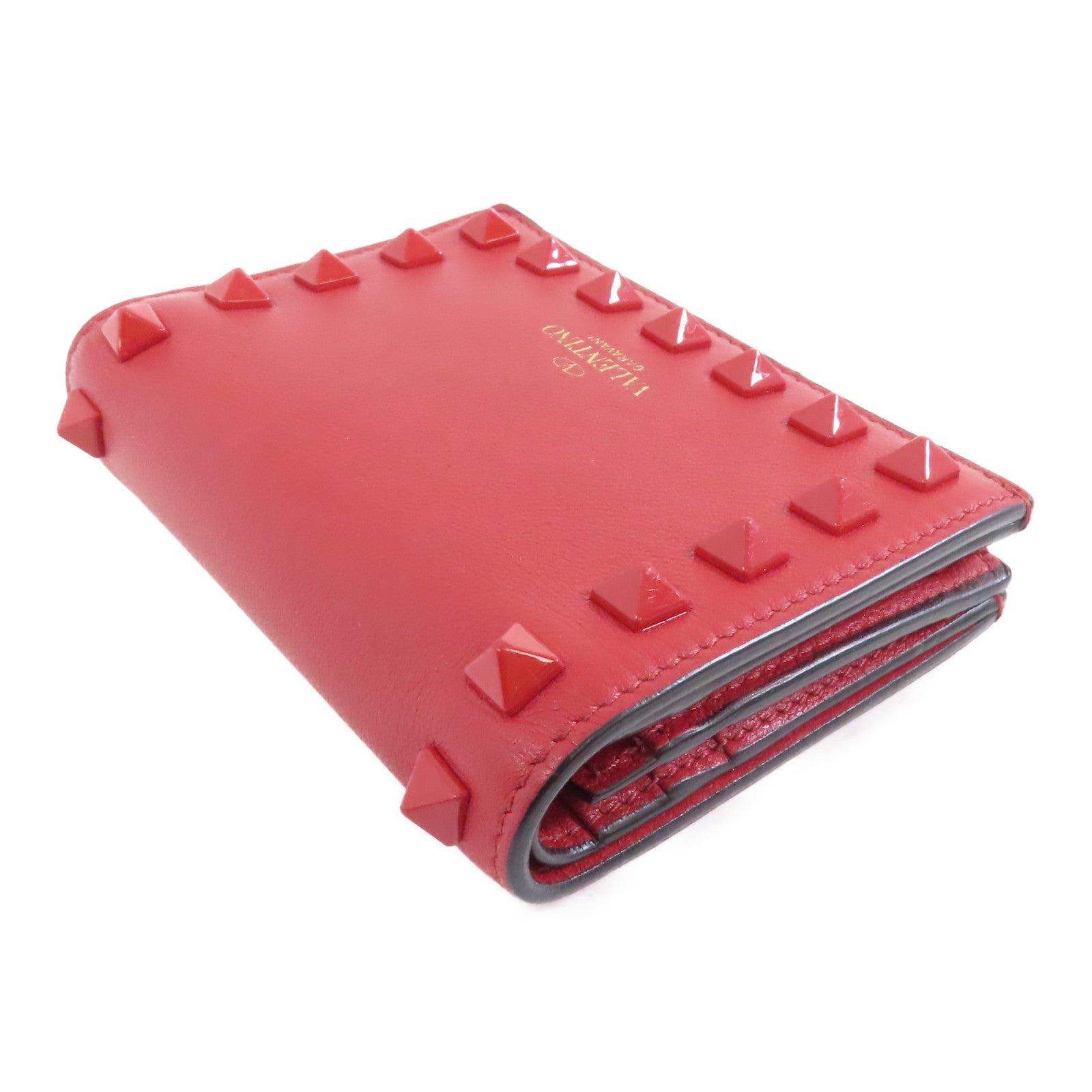 Valentino 【激減優惠】羊皮皮革Wallet金扣錢包紅色