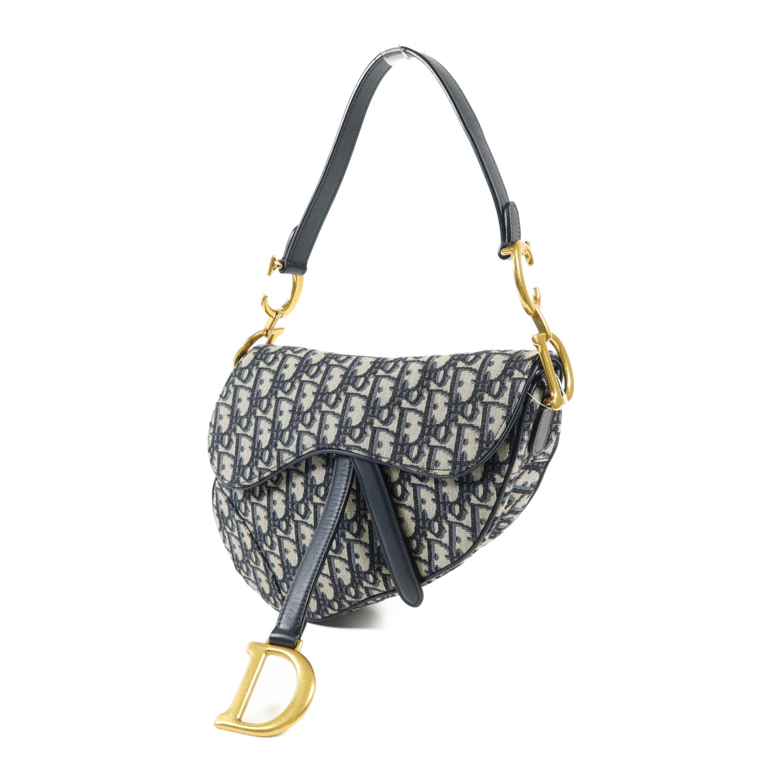 Dior 帆布Saddle金扣手挽肩背兩用袋