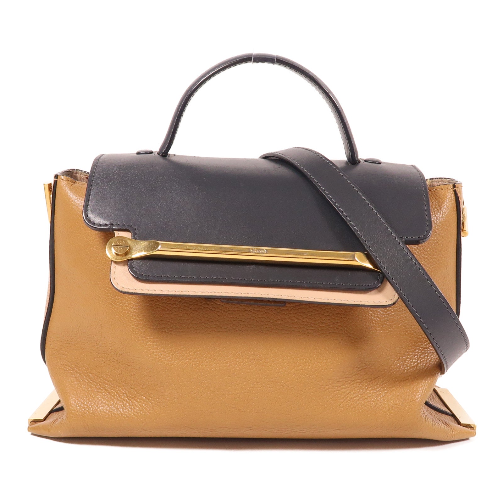 Chloe 【激減優惠】牛皮皮革Shoulder Bag金扣手挽肩背兩用袋