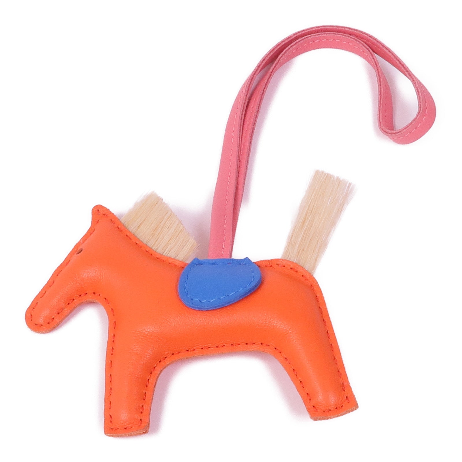 HERMES Milo皮革/馬鬃毛Rodeo PM Charm掛飾