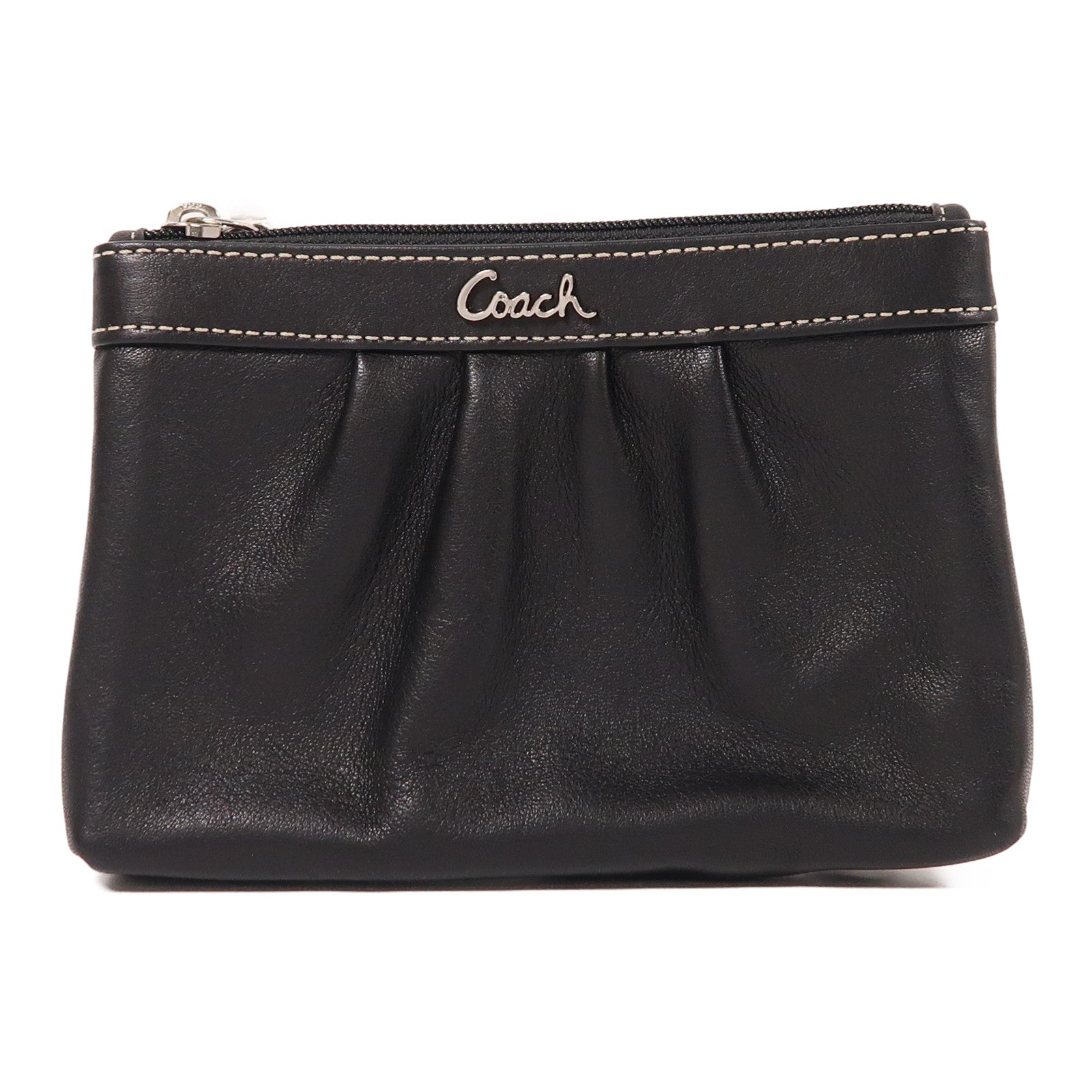 COACH 【激減優惠】牛皮皮革Clutch Bag銀扣手拿包