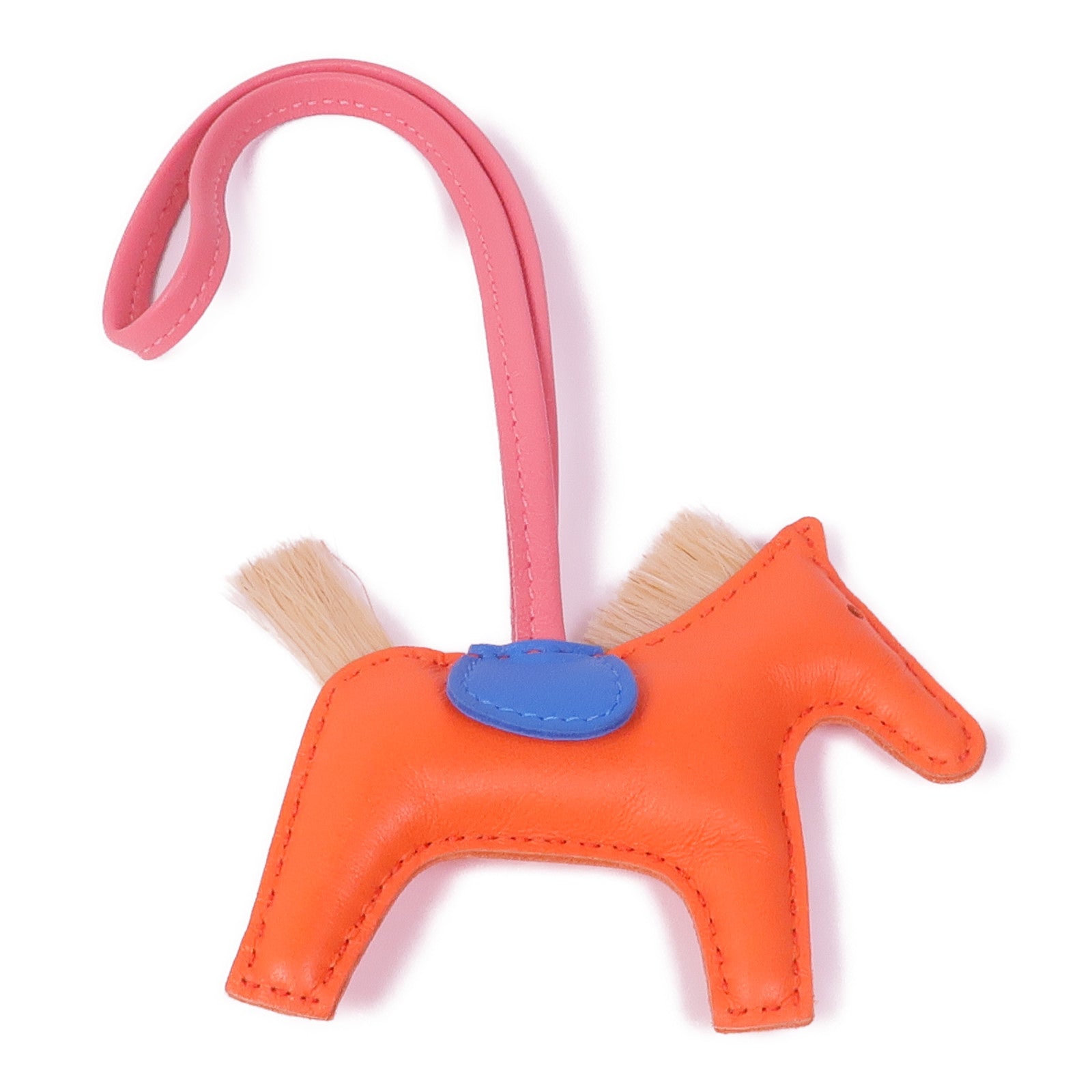 HERMES Milo皮革/馬鬃毛Rodeo PM Charm掛飾