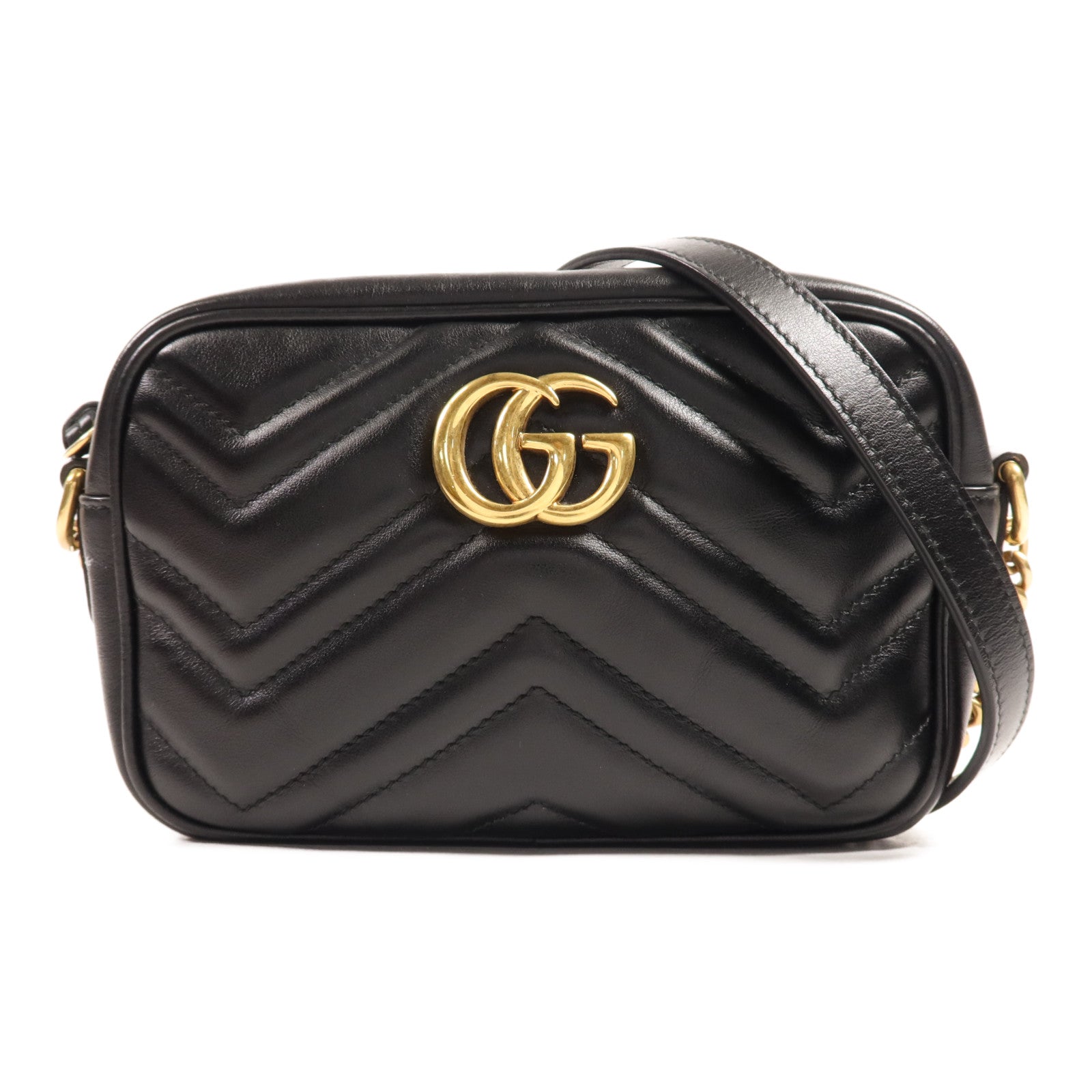 GUCCI 牛皮皮革GG Marmont金扣肩背袋