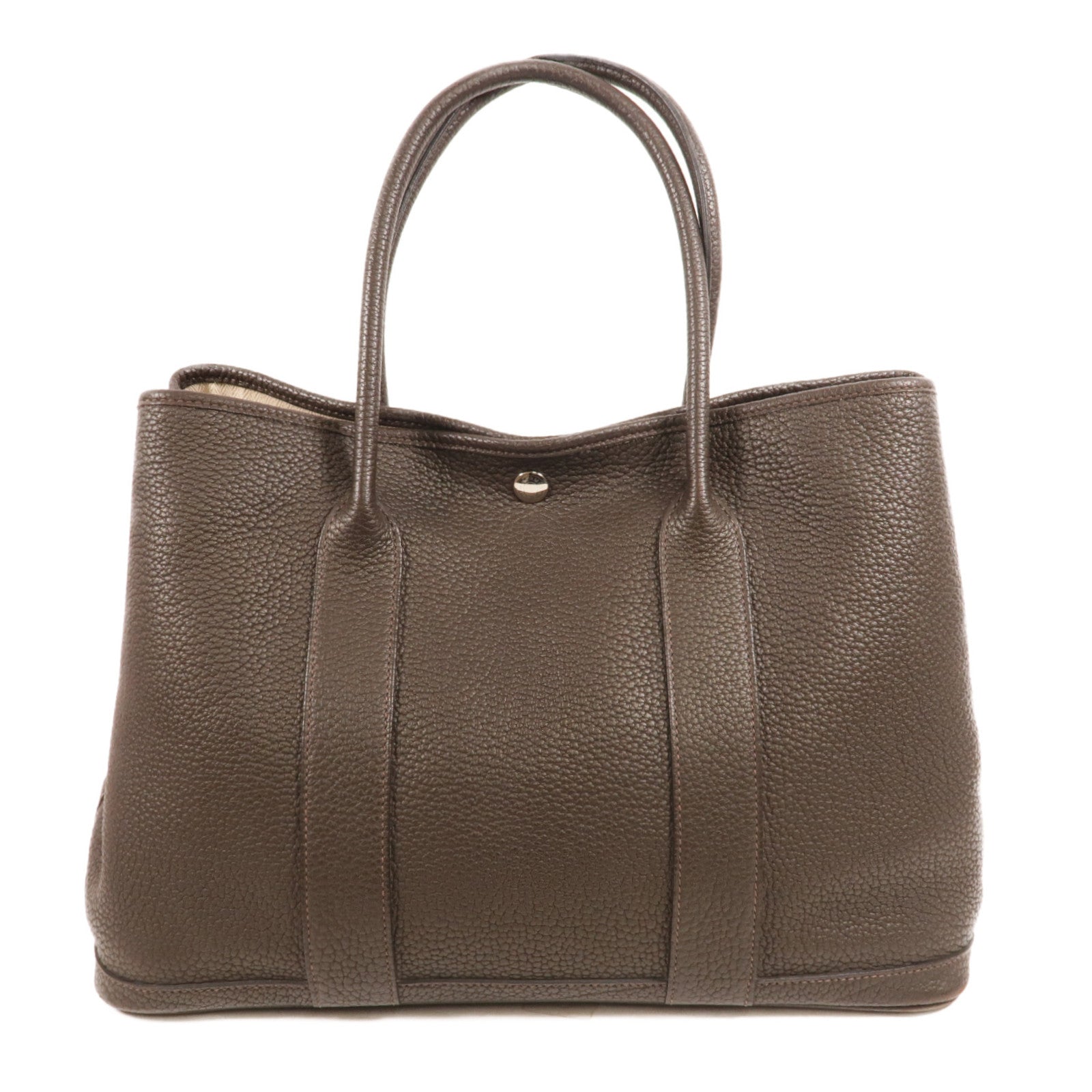 HERMES Negonda皮革Garden Party PM手挽袋Chocolate