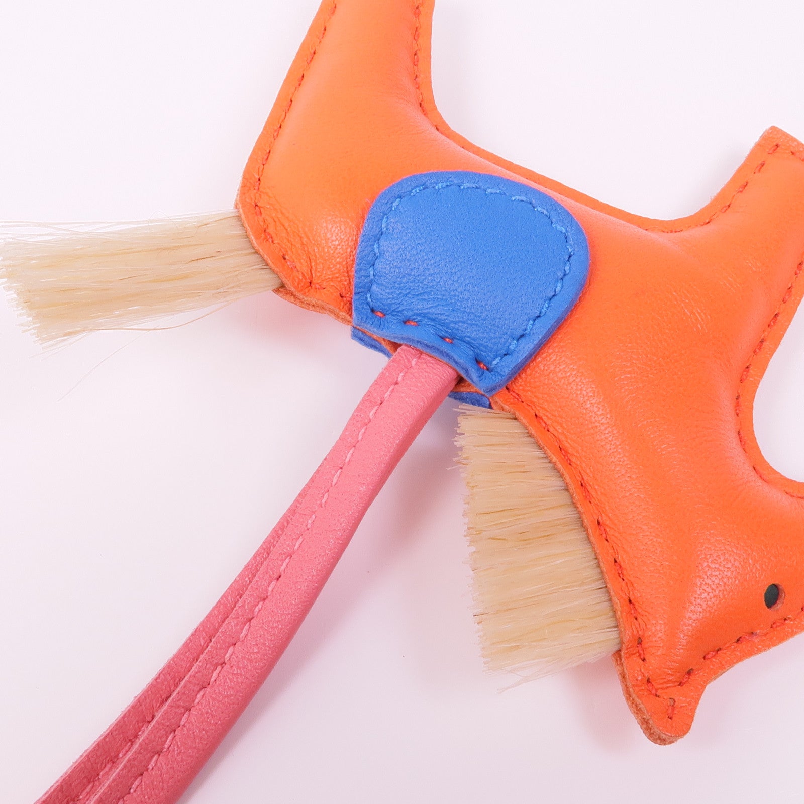 HERMES Milo皮革/馬鬃毛Rodeo PM Charm掛飾