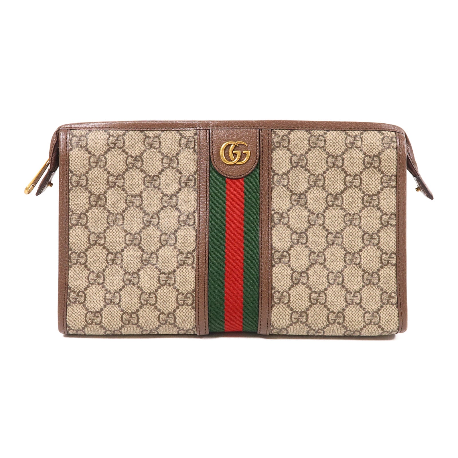 GUCCI 【激減優惠】塗層帆布Ophidia Toiletry Case金扣手拿包