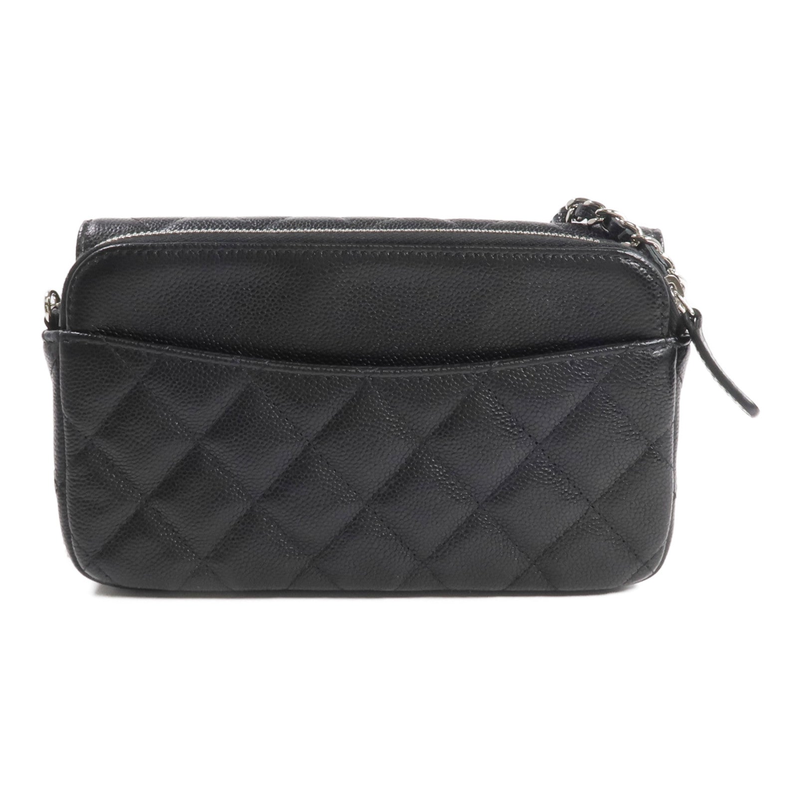CHANEL 牛皮皮革WOC Wallet On Chain銀扣鏈帶肩背袋