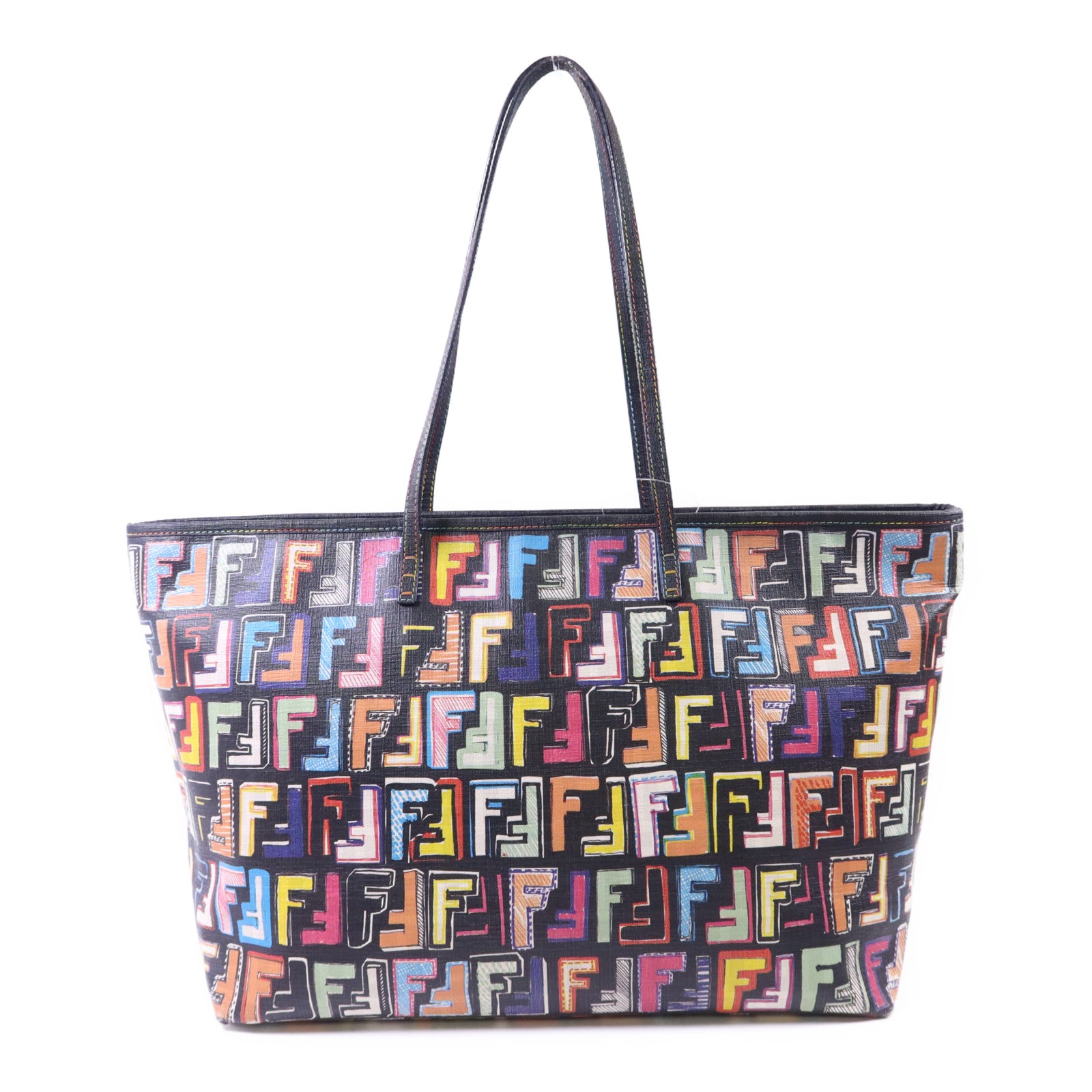 FENDI 塗層帆布Shoulder Tote金扣肩背袋/手挽袋