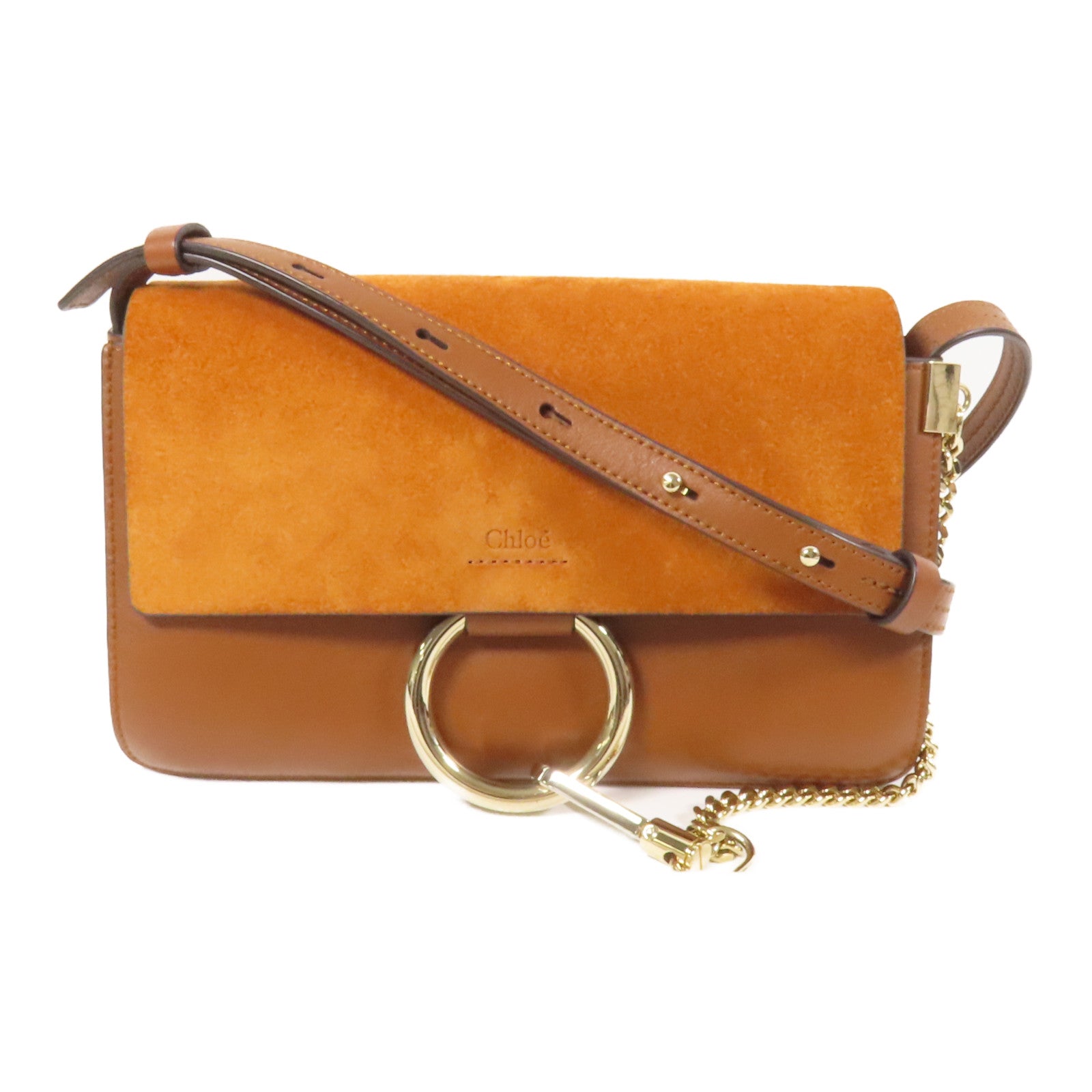 Chloe 牛皮皮革Shoulder Bag金扣肩背袋