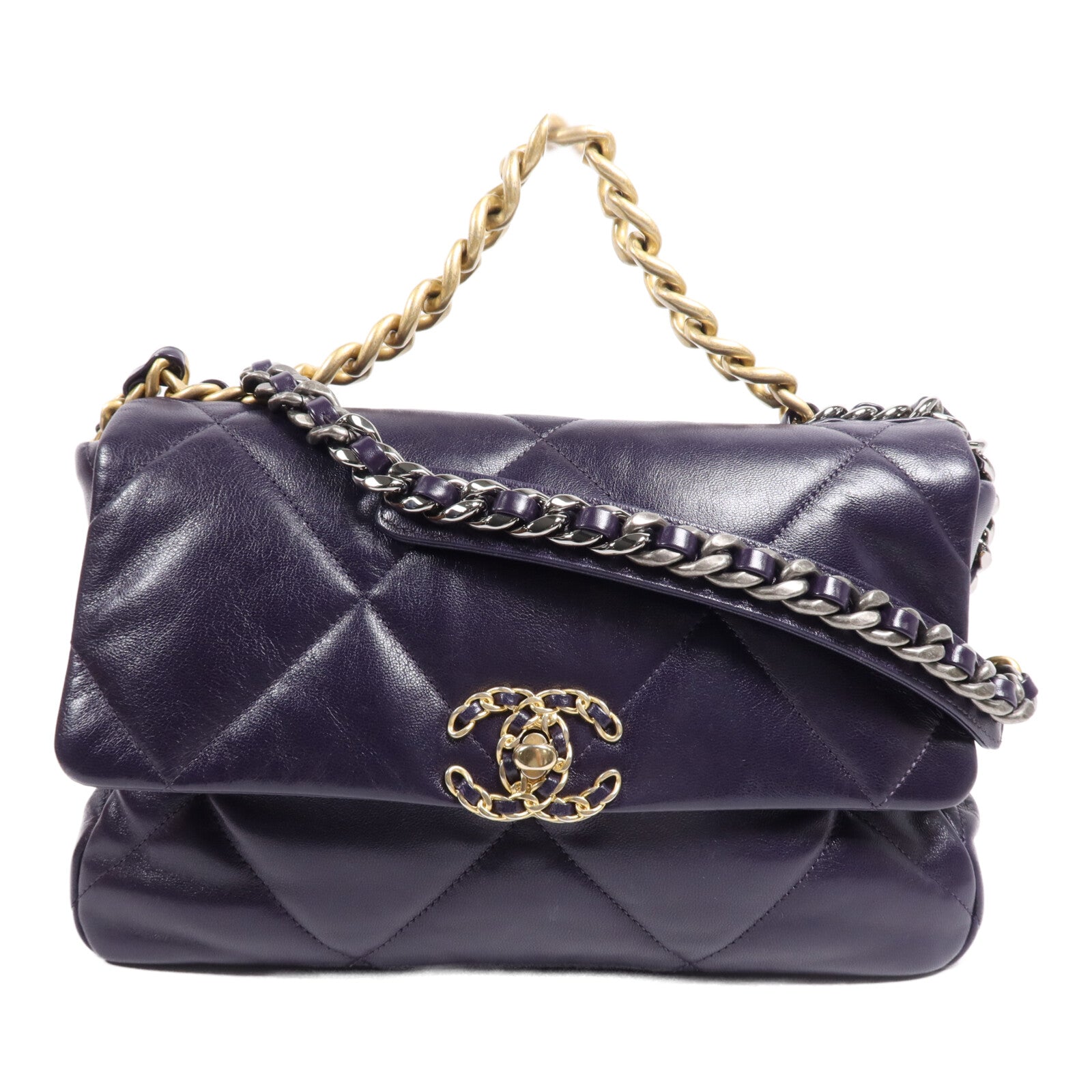 CHANEL 【激減優惠】羊皮皮革Chanel 19鏈帶肩背袋