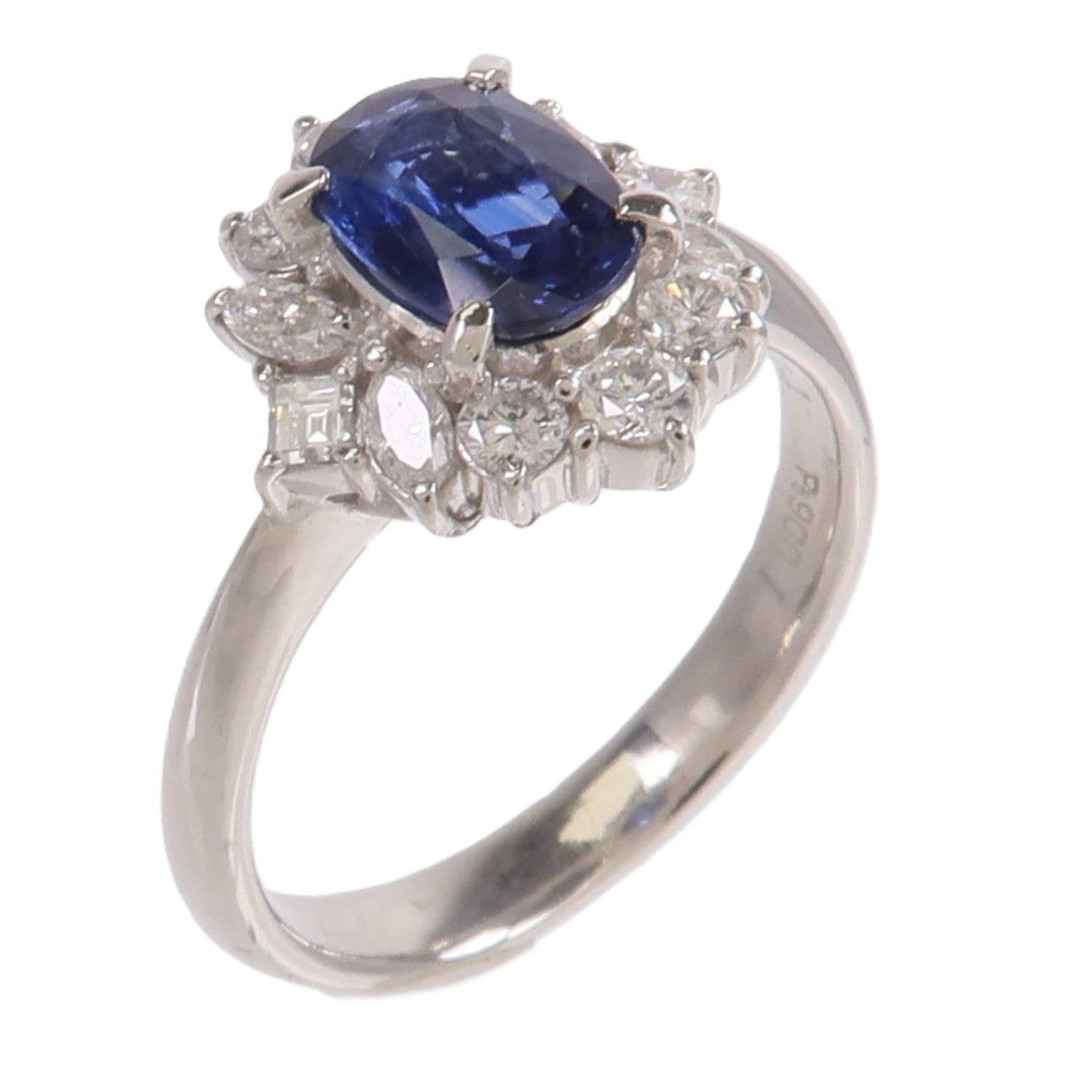 JEWELRY PT900鉑金Sapphire Diamond Ring藍寶石/鑽石戒指