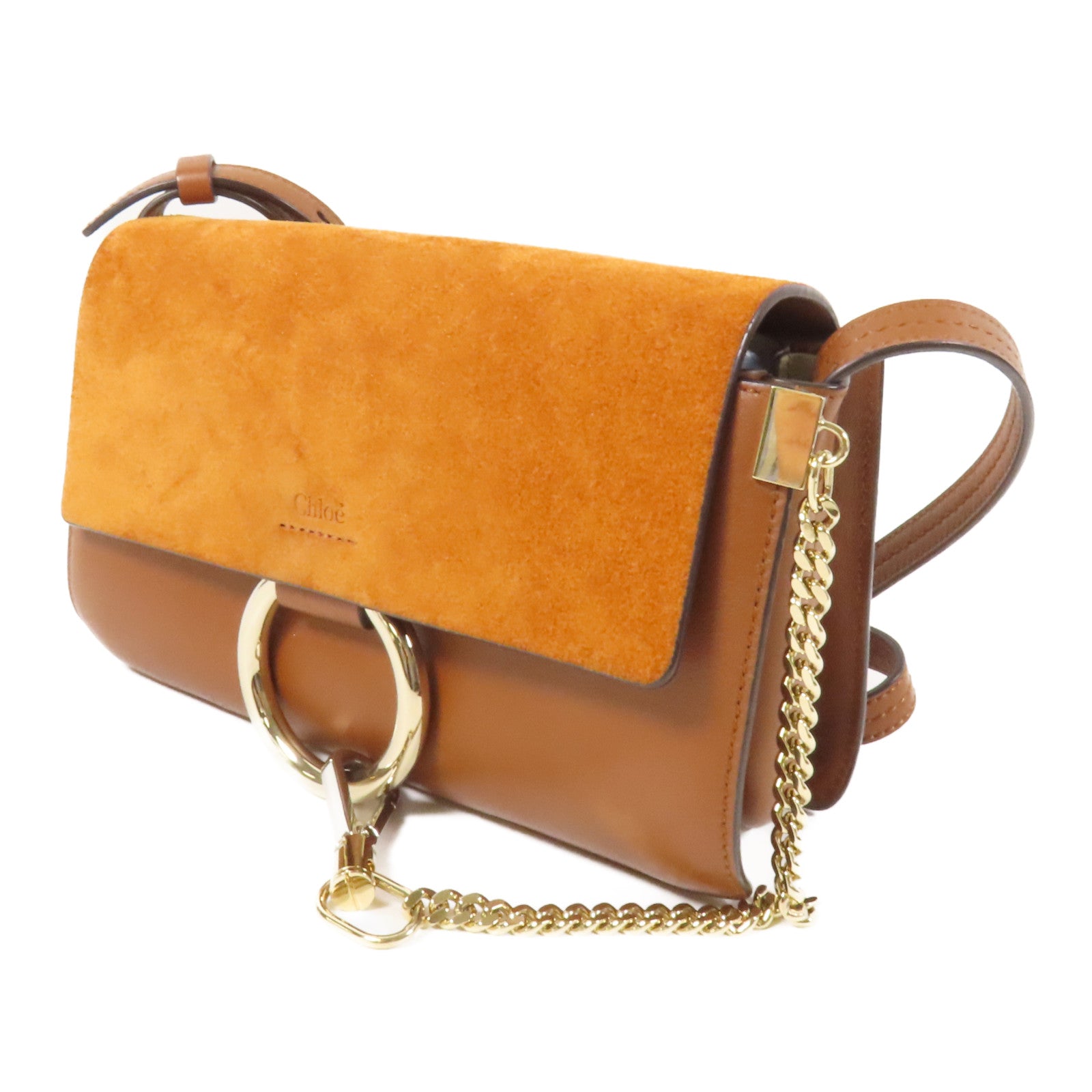 Chloe 牛皮皮革Shoulder Bag金扣肩背袋