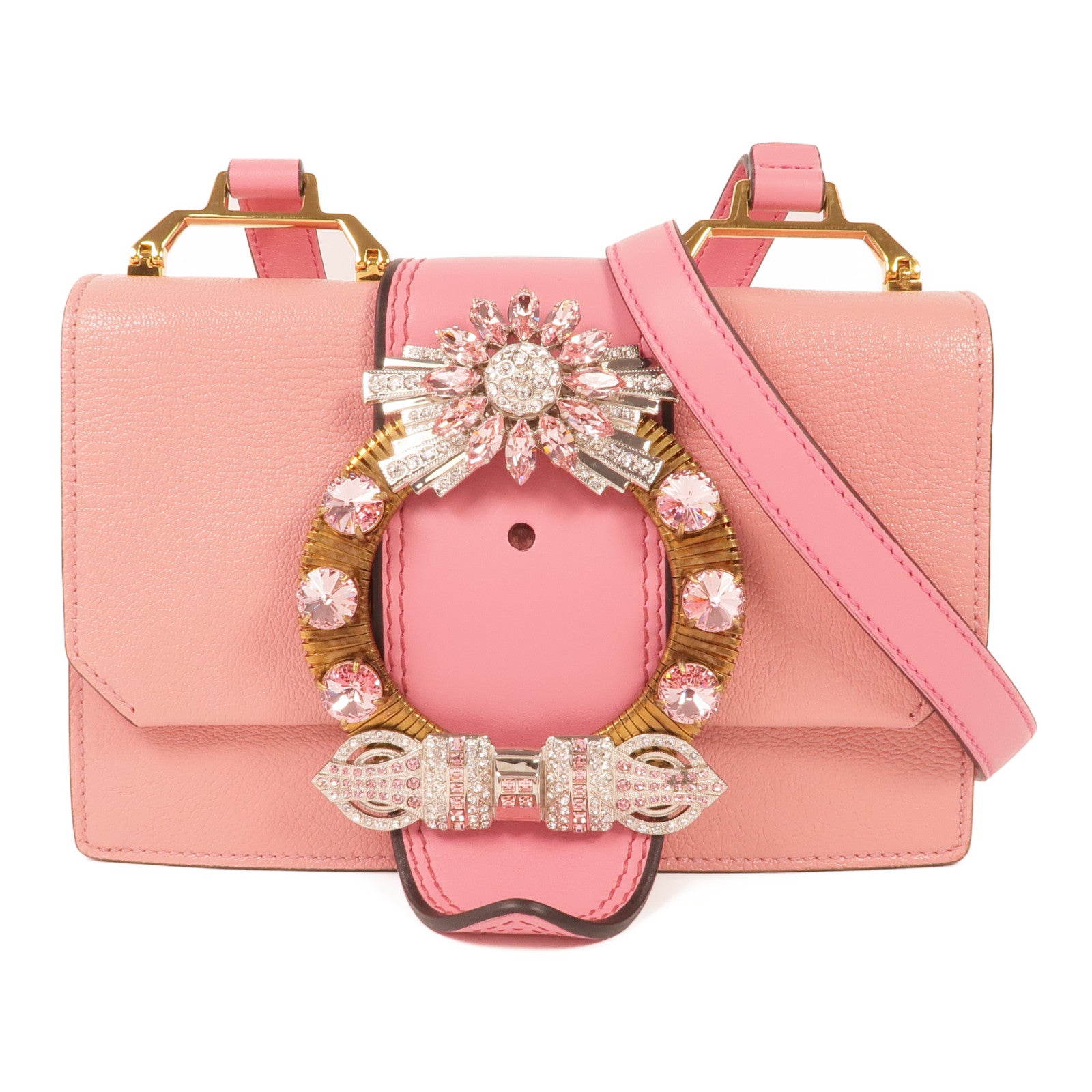 Miu Miu 山羊皮皮革Shoulder Bag金扣肩背袋