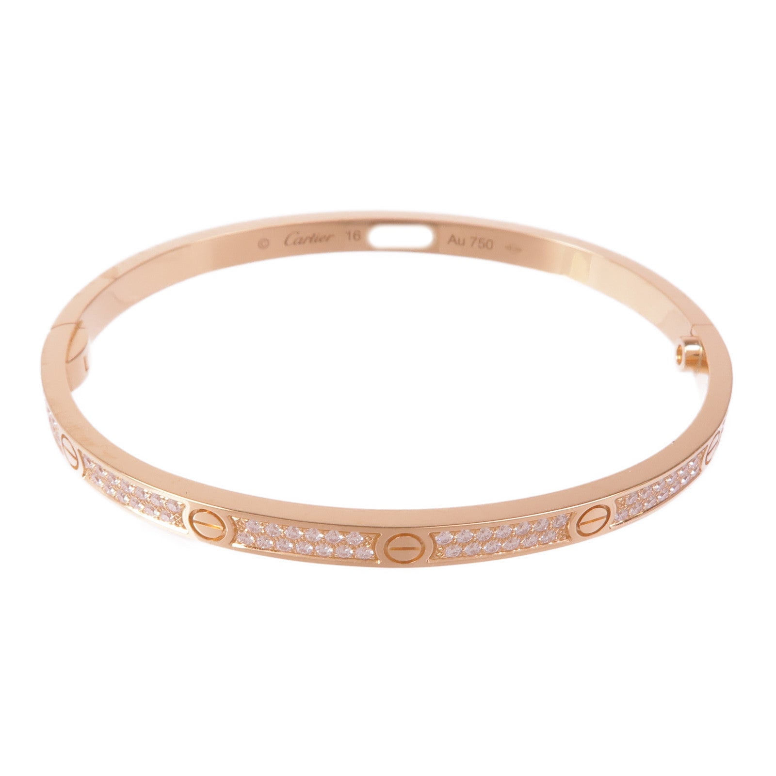 CARTIER 18K玫瑰金Love Bracelet鑽石手鏈Cartier#16