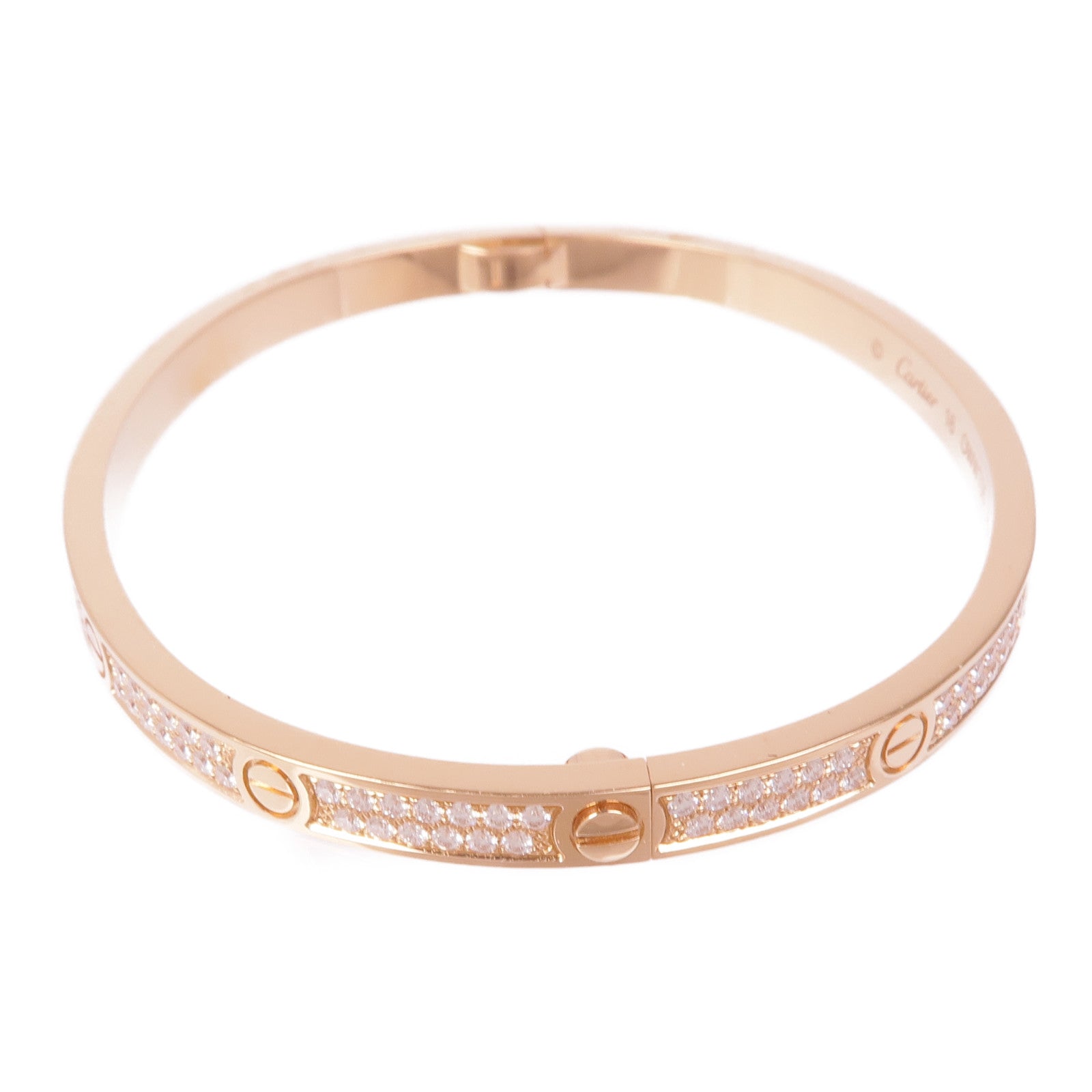 CARTIER 18K玫瑰金Love Bracelet鑽石手鏈Cartier#16