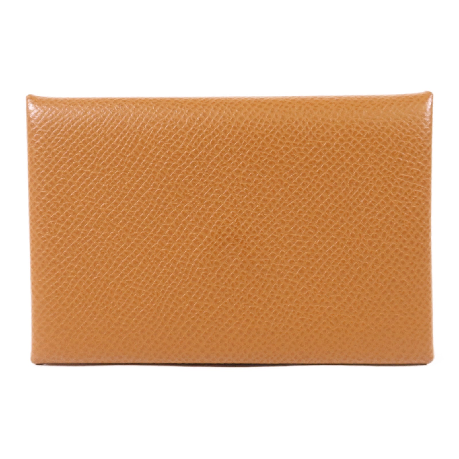 HERMES Epsom皮革Calvi Card Case銀扣卡片套Gold