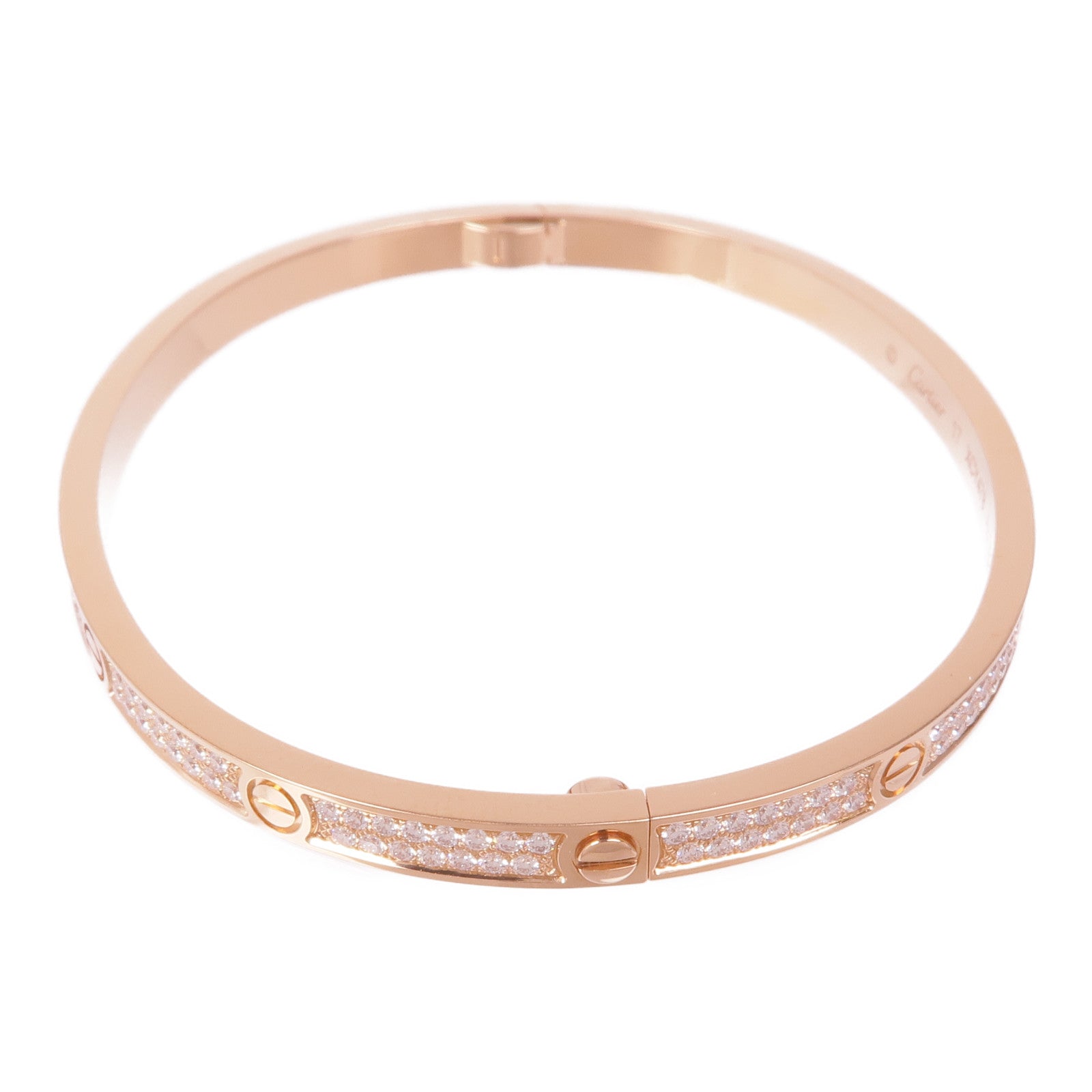 CARTIER 18K玫瑰金Love Bracelet鑽石手鏈Cartier#17