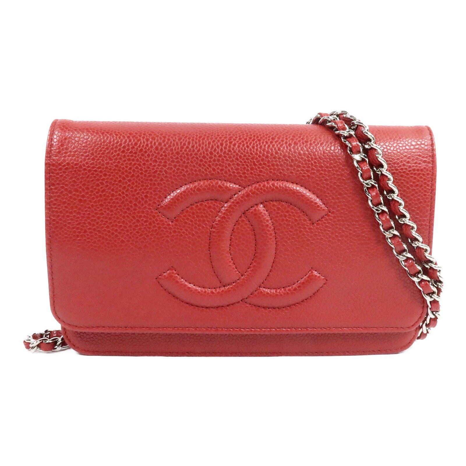 CHANEL 牛皮皮革WOC Wallet On Chain鏈帶肩背袋