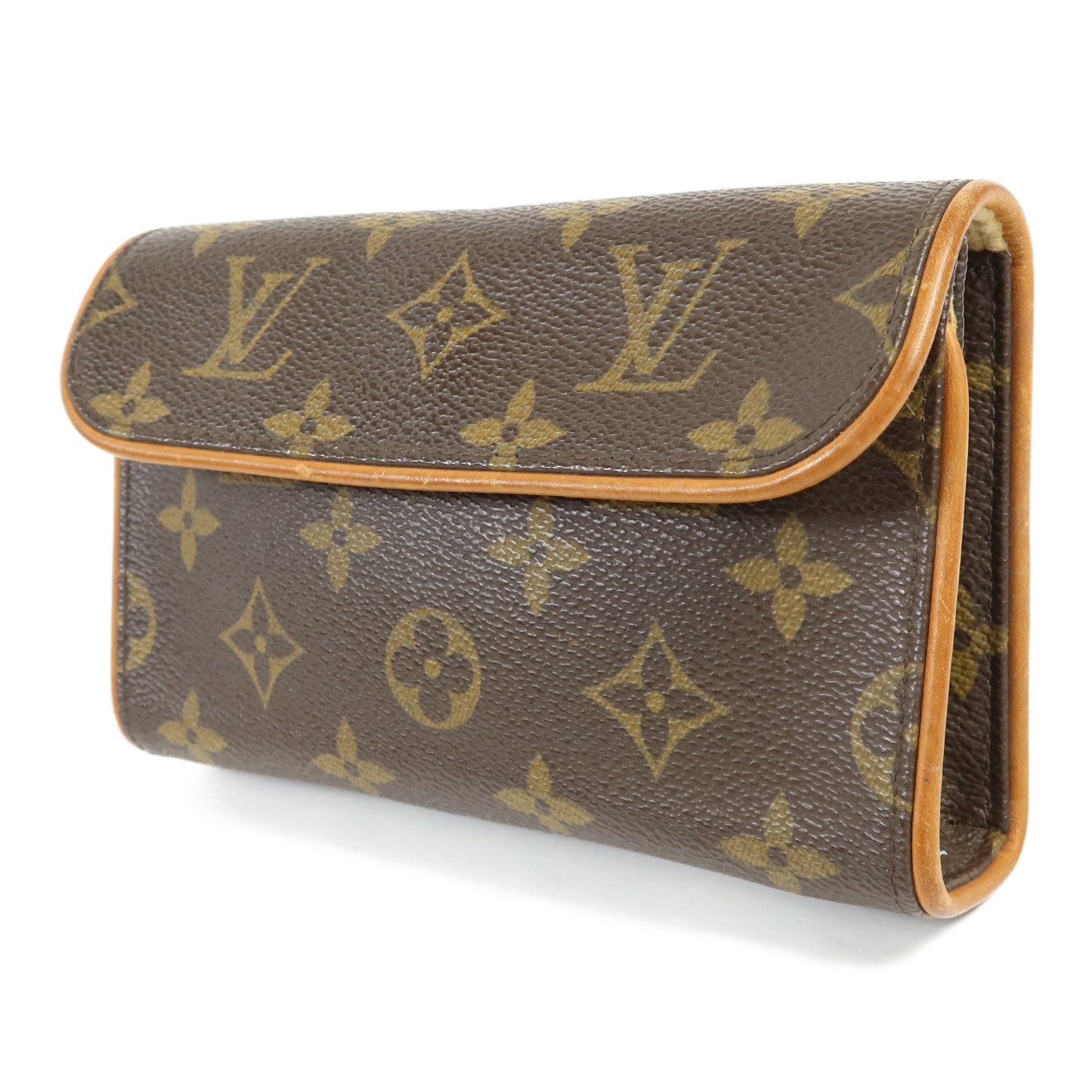 LOUIS VUITTON Monogram Pochette Florentine金扣腰包棕色