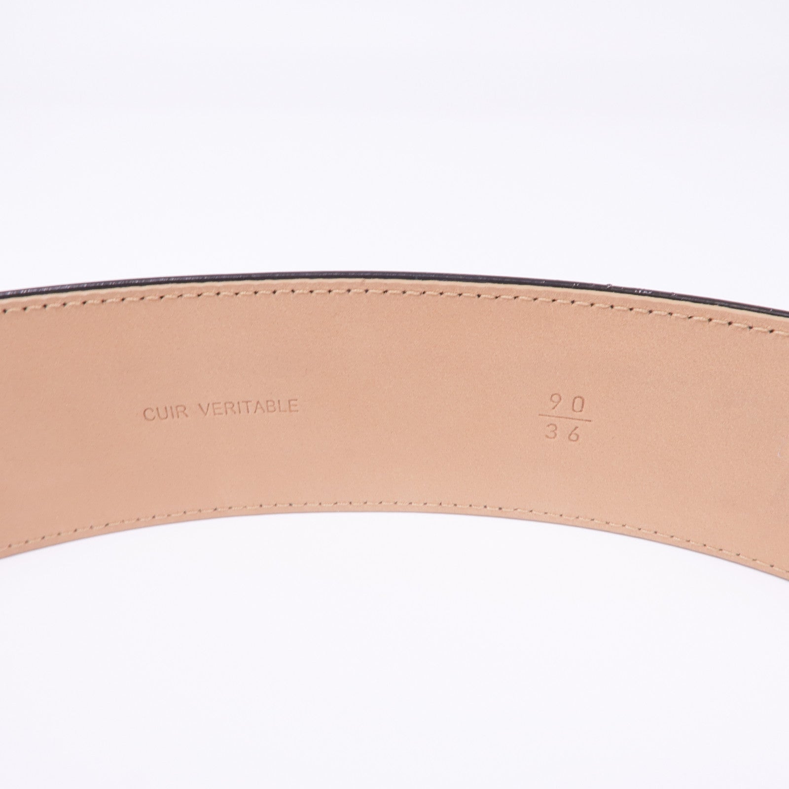 CHANEL 牛皮皮革Belt銀扣皮帶