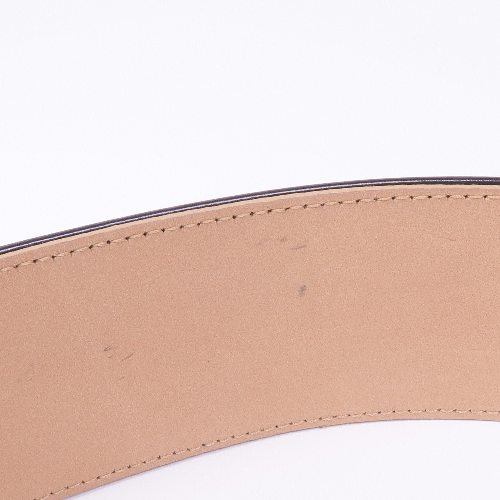 CHANEL 牛皮皮革Belt銀扣皮帶