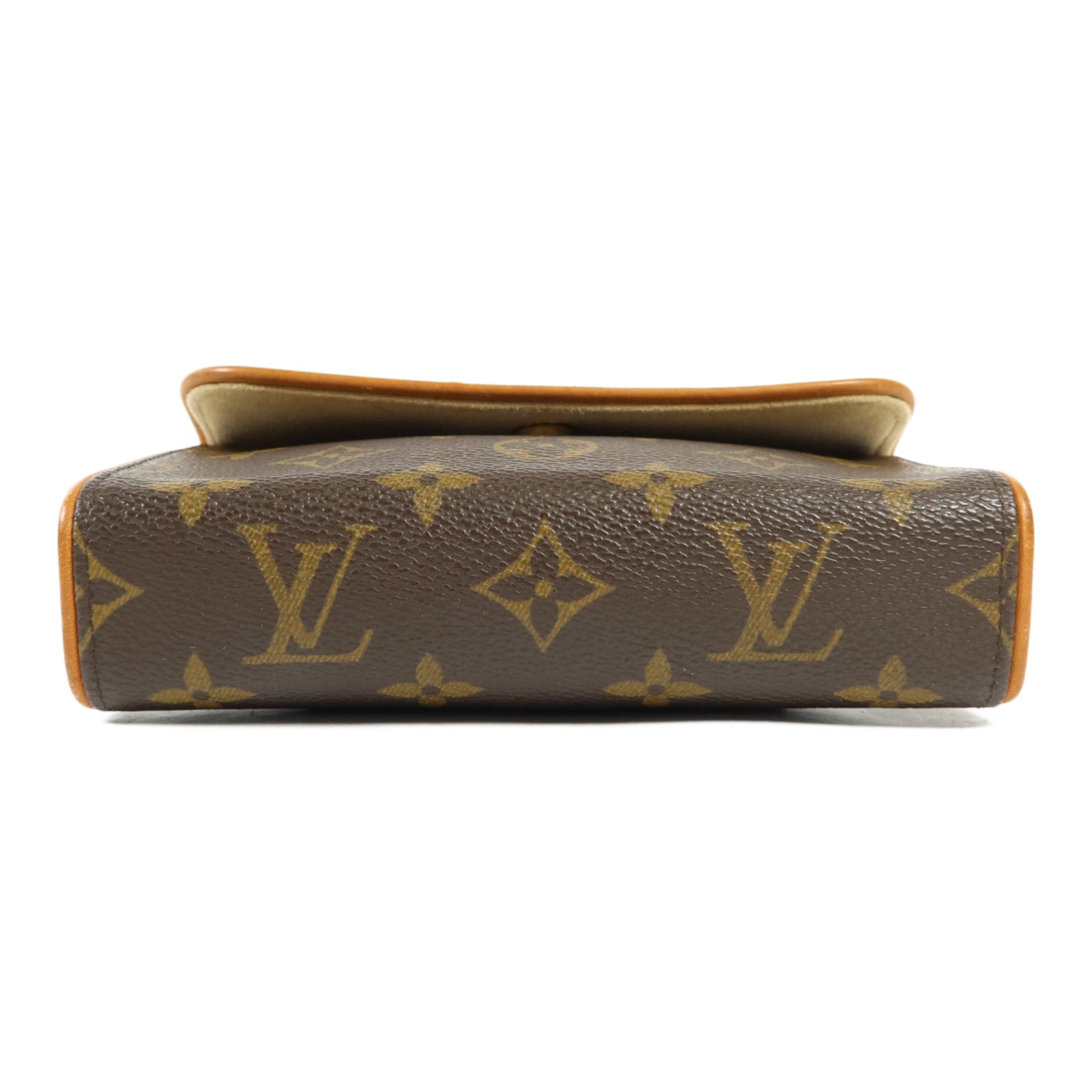 LOUIS VUITTON Monogram Pochette Florentine金扣腰包棕色