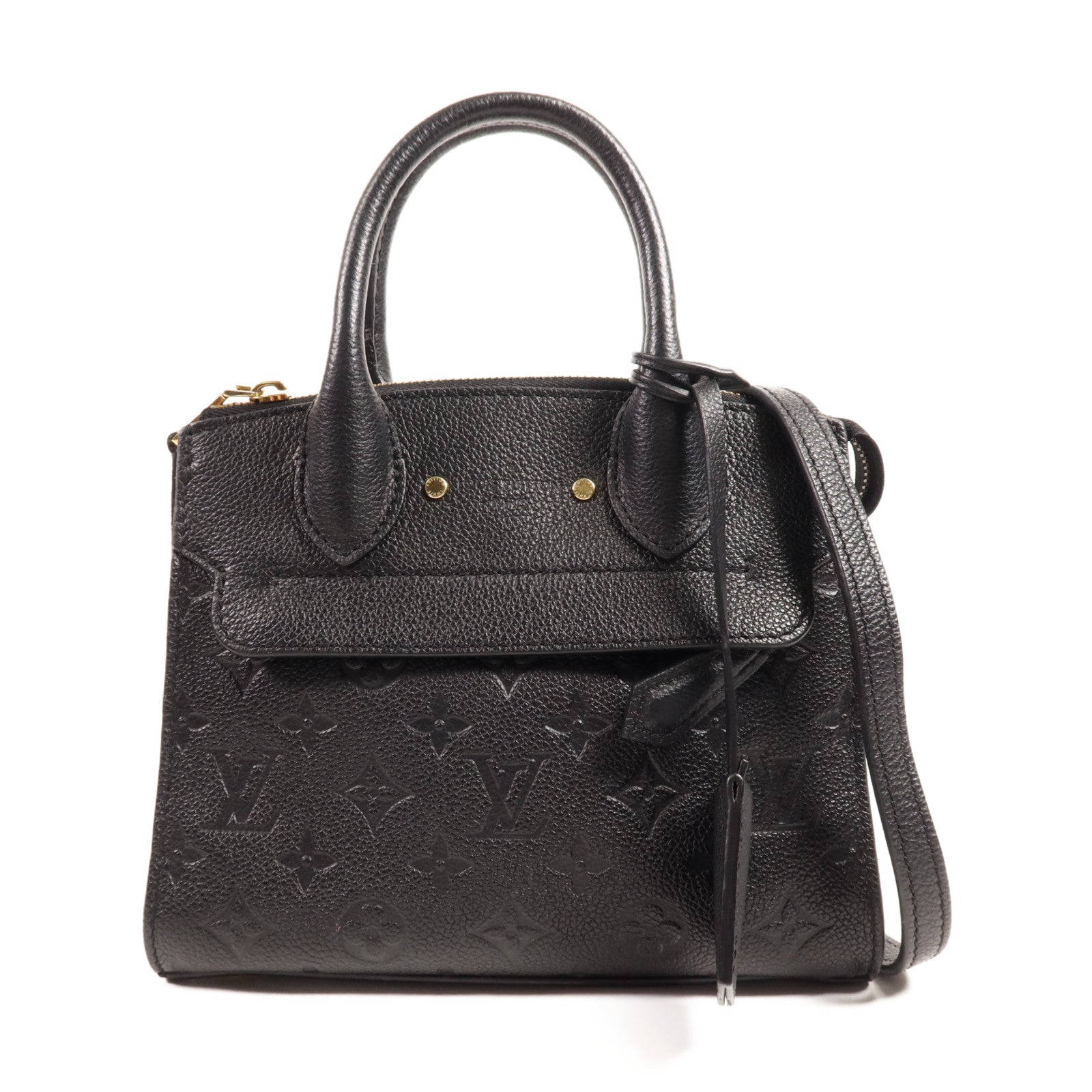 LOUIS VUITTON Monogram Empreinte Pont Neuf Mini金扣手挽肩背兩用袋