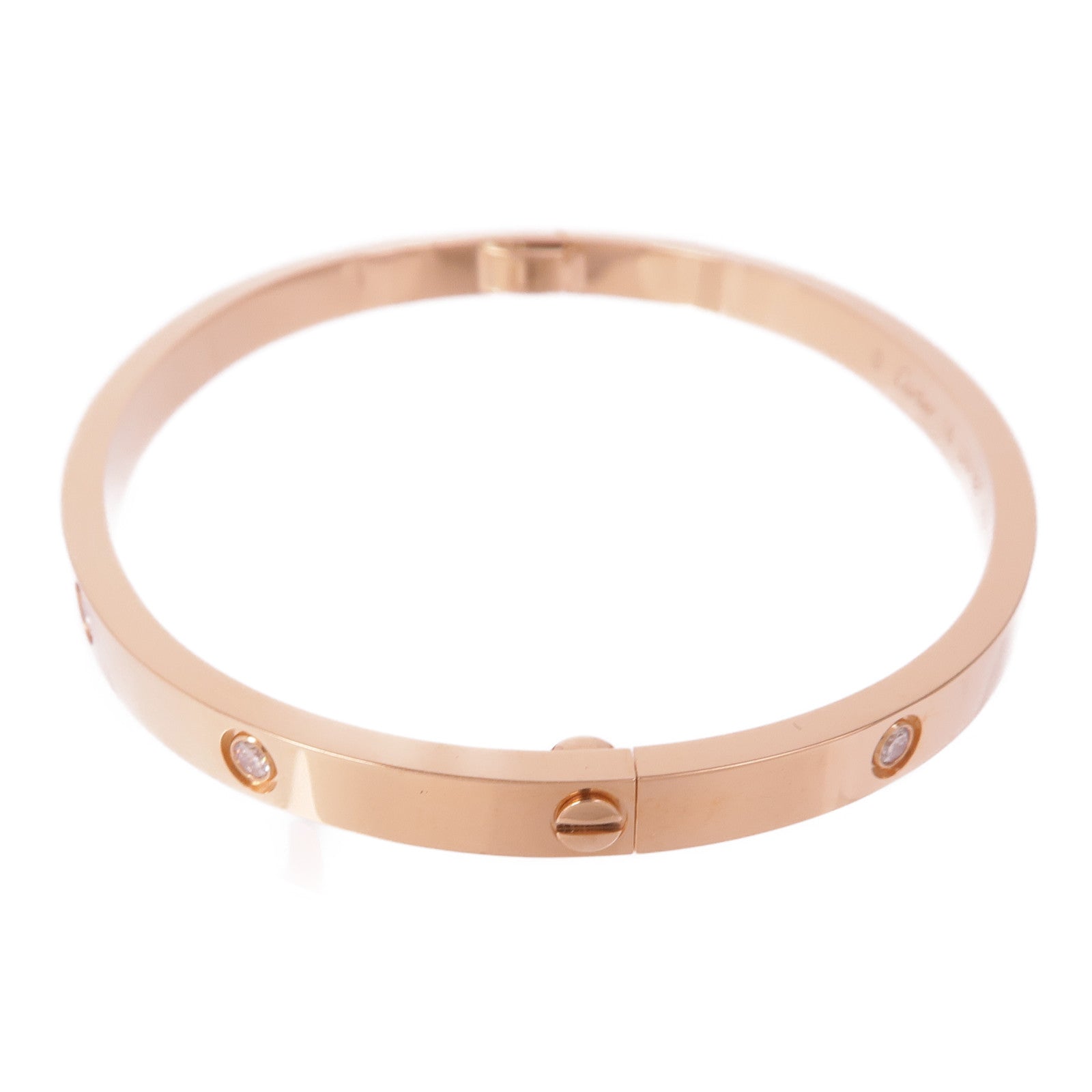CARTIER 18K玫瑰金Love Bracelet鑽石手鏈Cartier#16