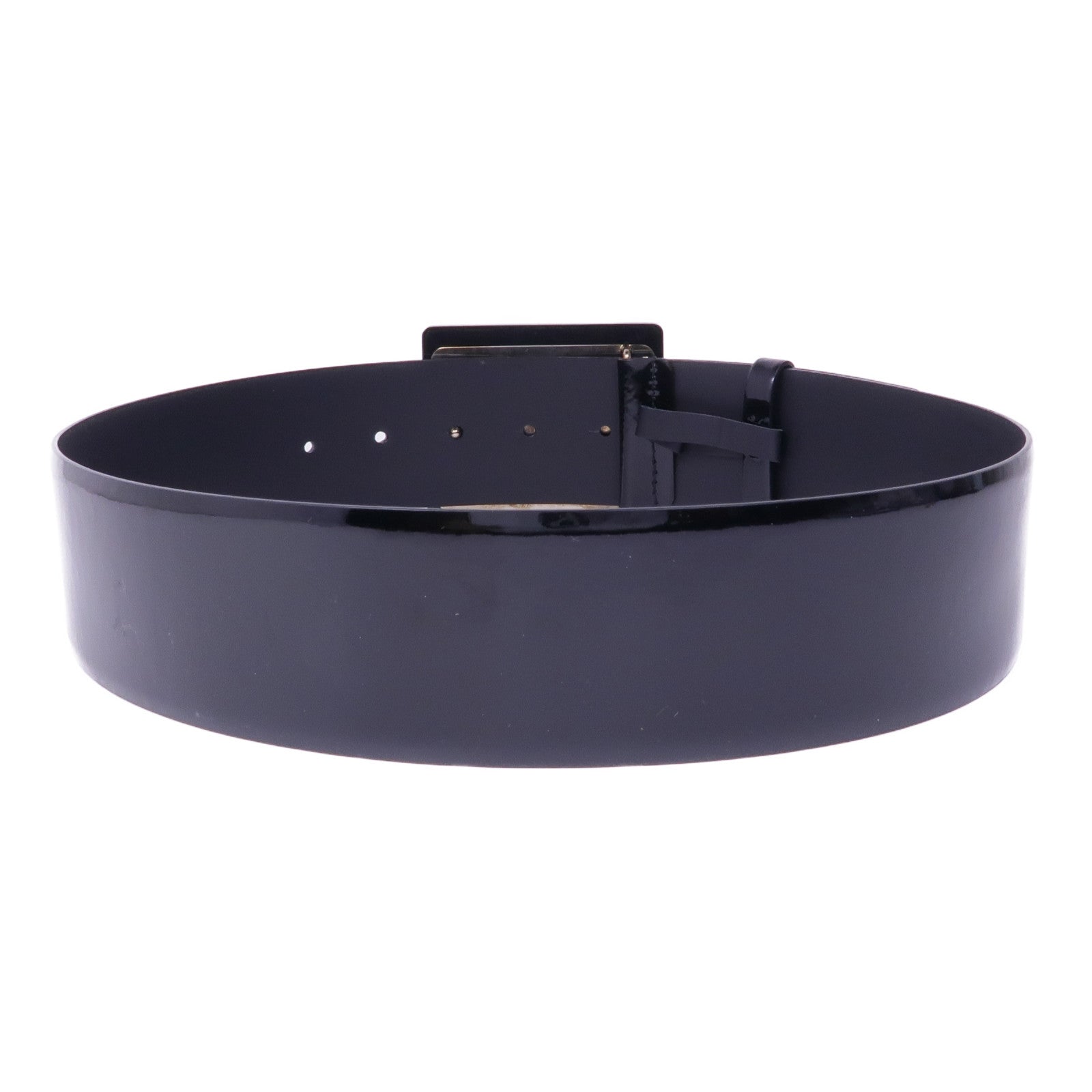 CHANEL 漆皮皮革Belt銀扣皮帶