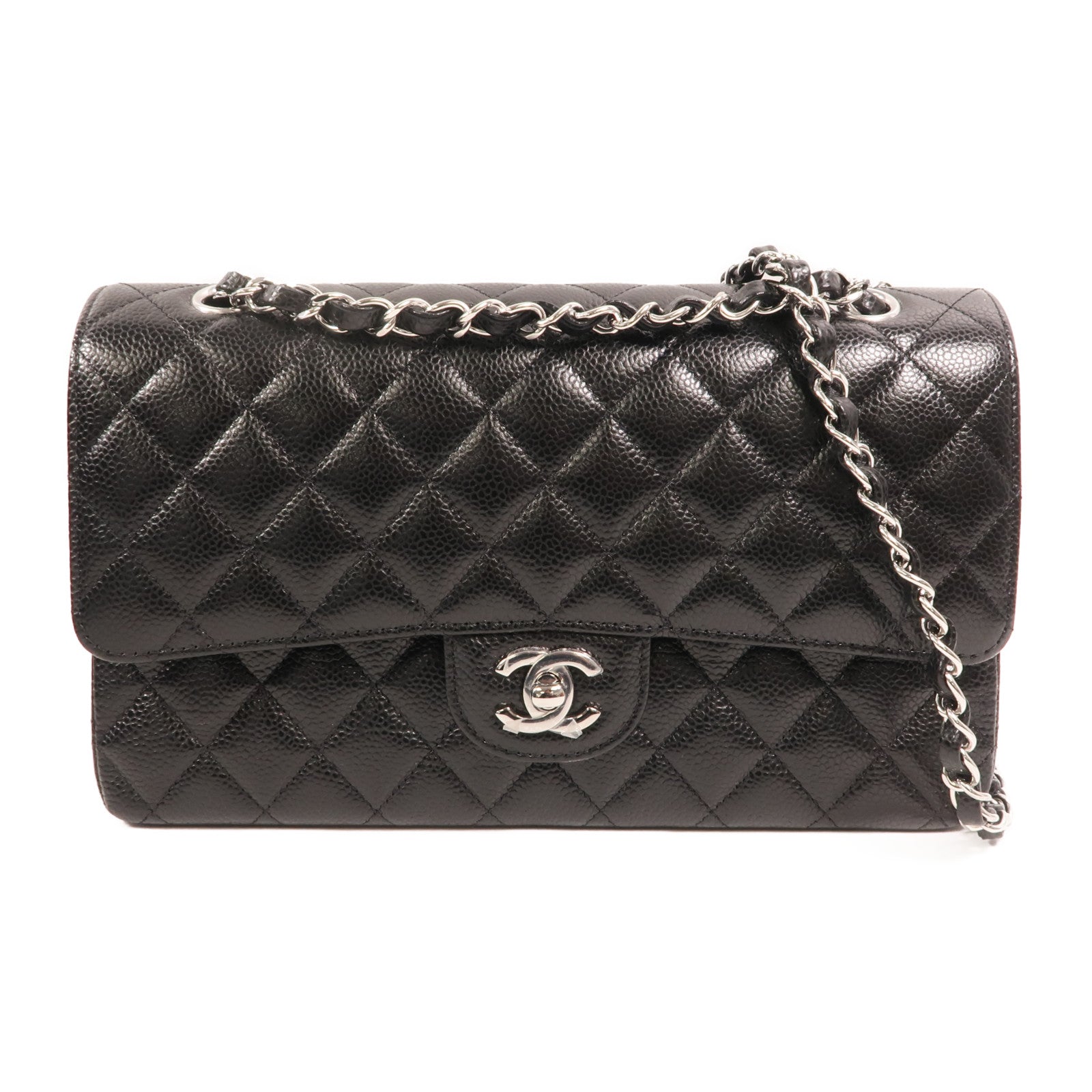 CHANEL 牛皮皮革Classic 25銀扣鏈帶肩背袋