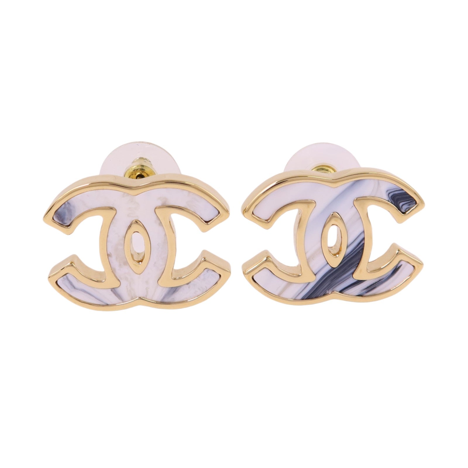 CHANEL 【激減優惠】金屬/琺瑯CC Earrings金扣耳環