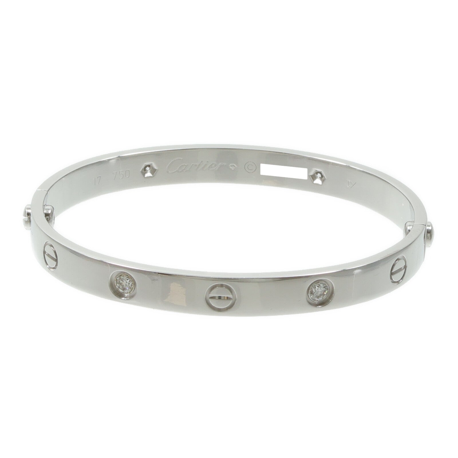CARTIER 18K白金Love Bracelet 4 Diamonds鑽石手鐲