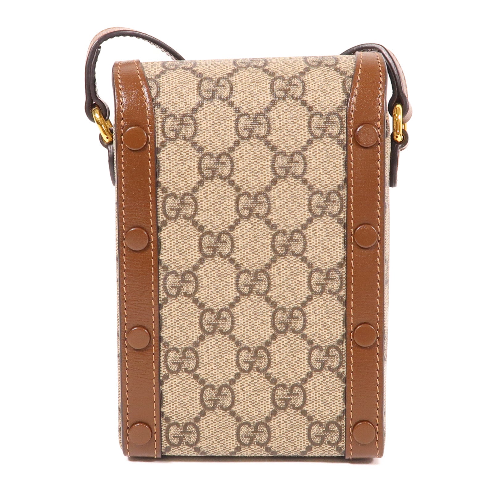 GUCCI 塗層帆布Horsebit 1955 Mini金扣肩背袋