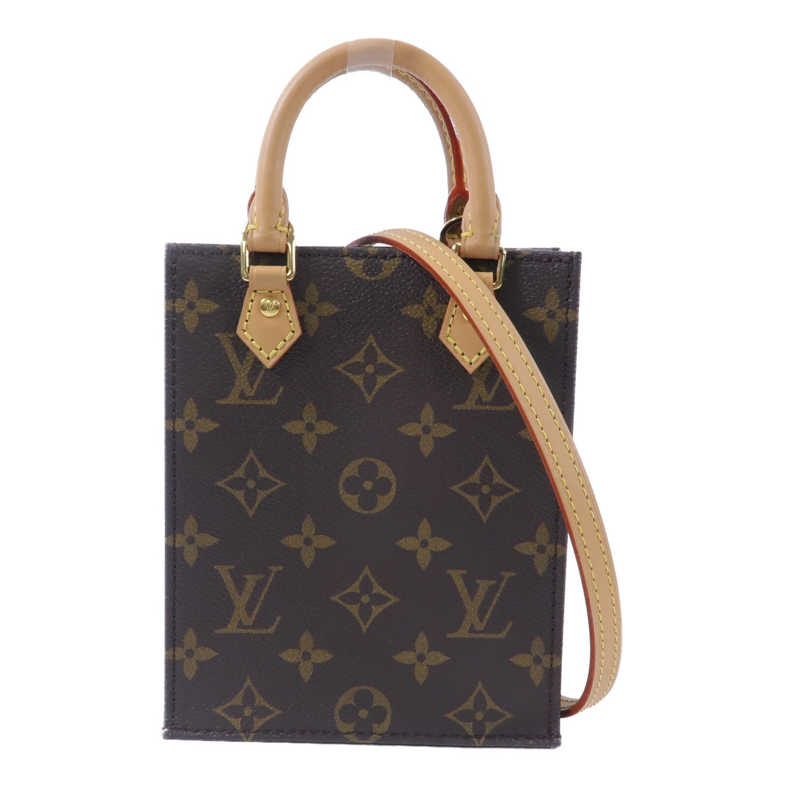 LOUIS VUITTON Monogram Petit Sac Plat手挽肩背兩用袋