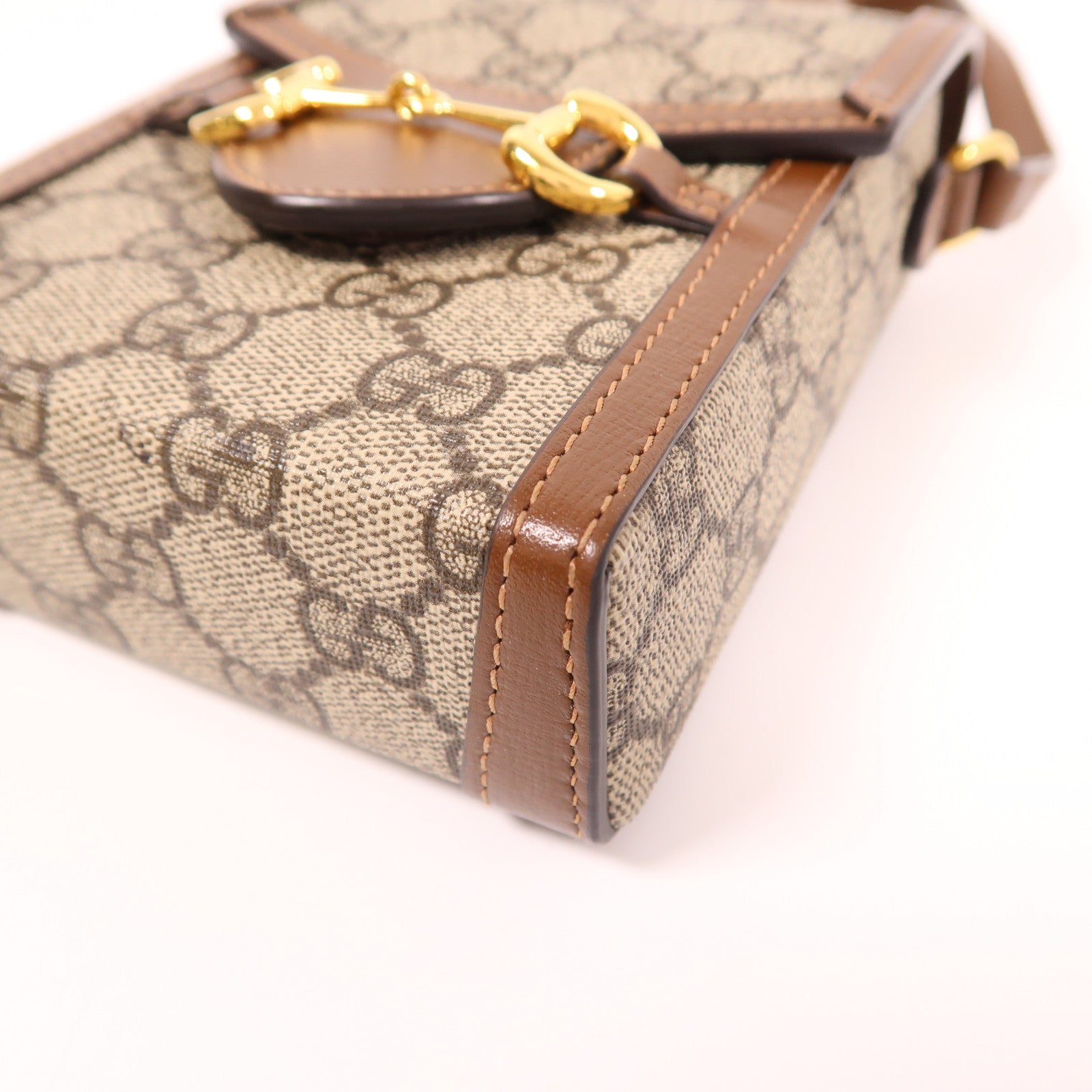 GUCCI 塗層帆布Horsebit 1955 Mini金扣肩背袋